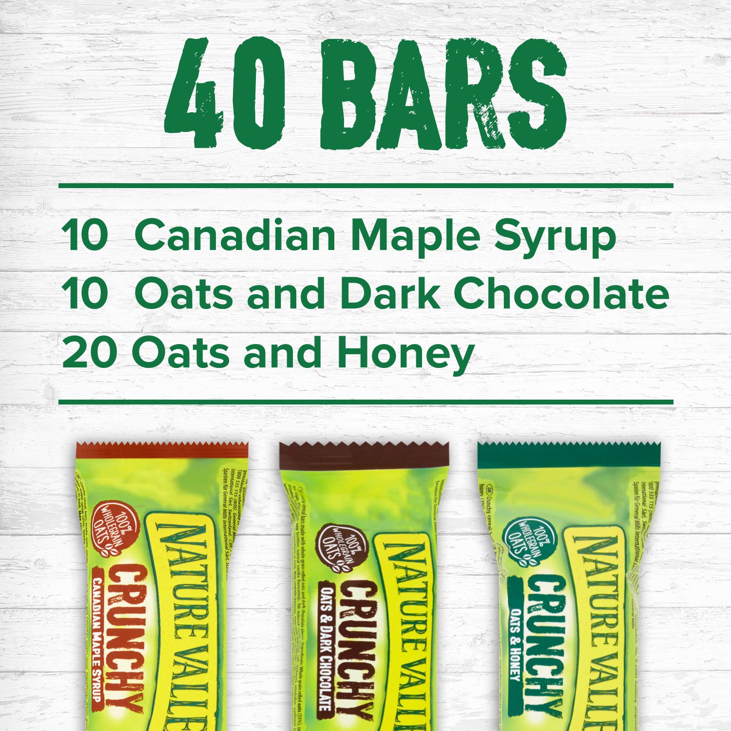 Nature Valley Crunchy Granola Bars Variety Pack - 40 Count | Wholegrain Oats | Vegetarian 4