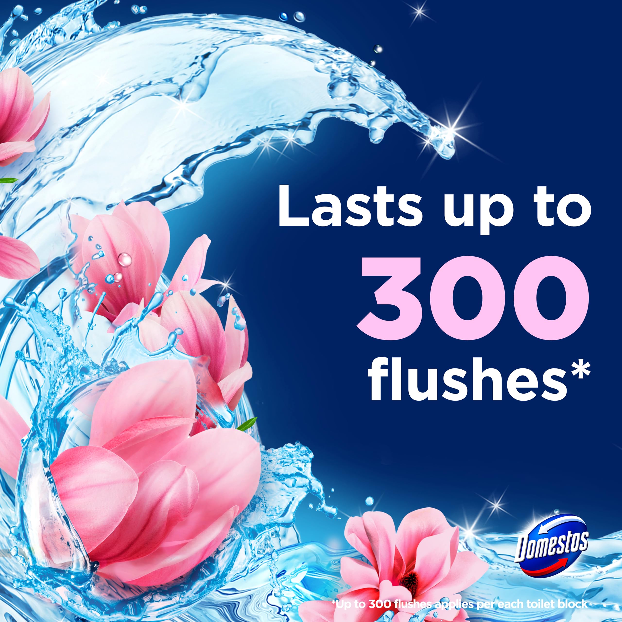 Domestos Power 5 Toilet Rim Blocks Magnolia - 2 Count (50g Each) | Limescale Prevention & Rich Foam 3