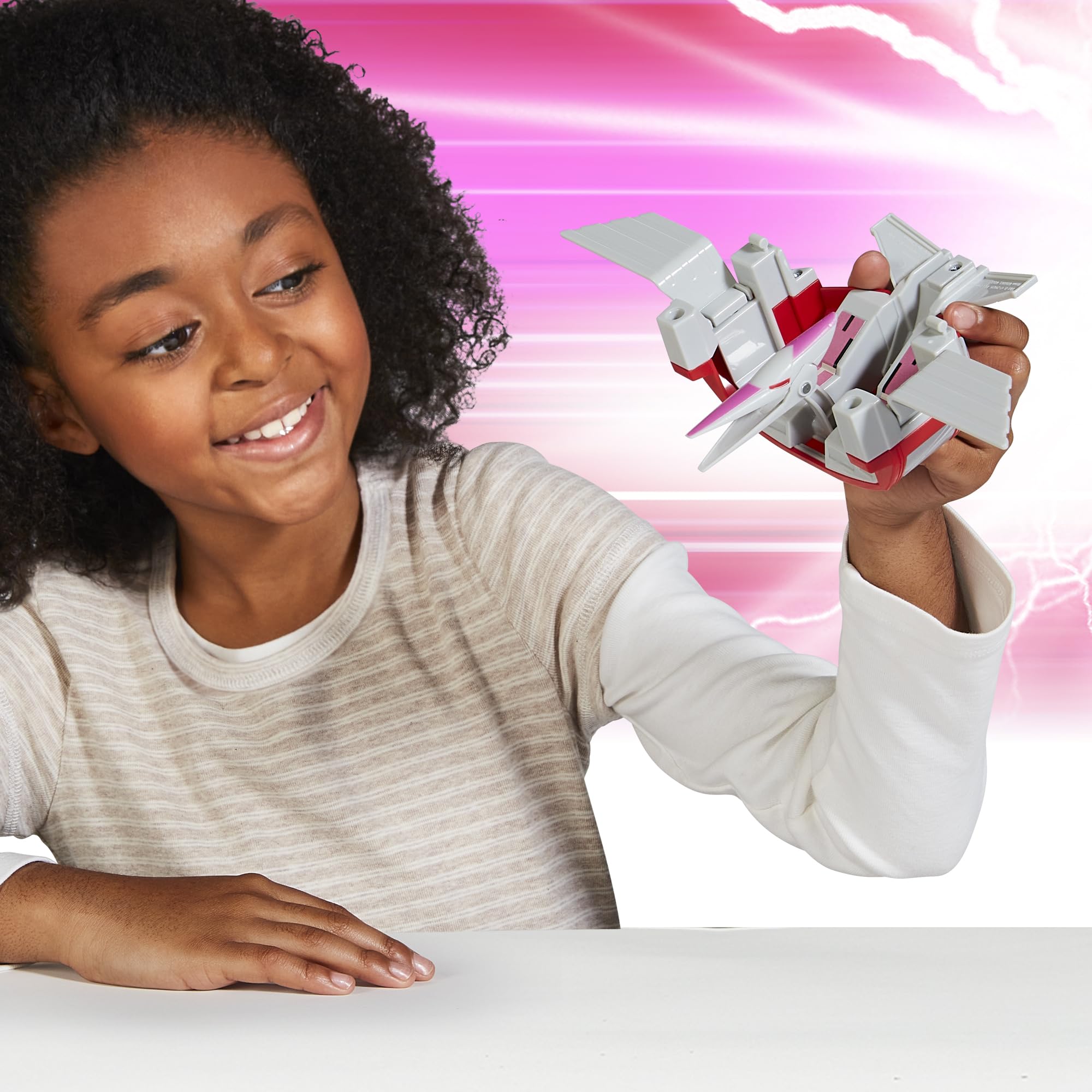 Playmates Power Rangers Re-Ignition Pterodactyl Combinable Dinozord | Pink Plastic Figure | Ages 4+