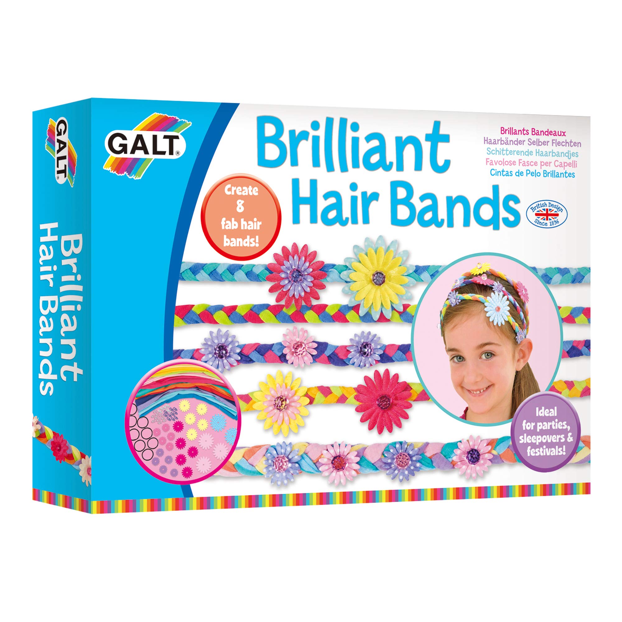 Galt Toys Brilliant Hair Bands Craft Kit - Create 8 Hair Bands | Ages 6+
