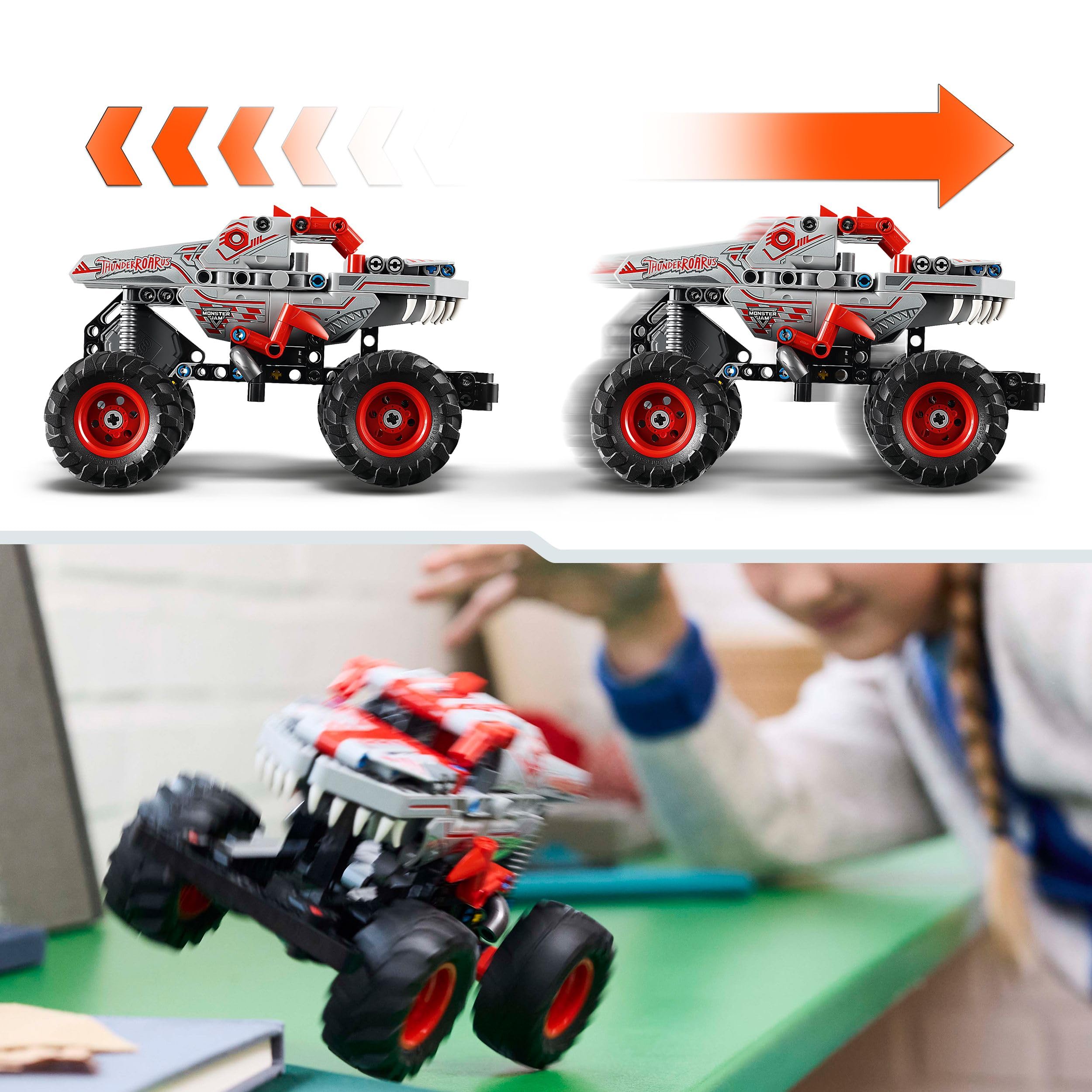 LEGO Technic Monster Jam ThunderROARus Pull-Back Truck Toy - Vehicle Buildi