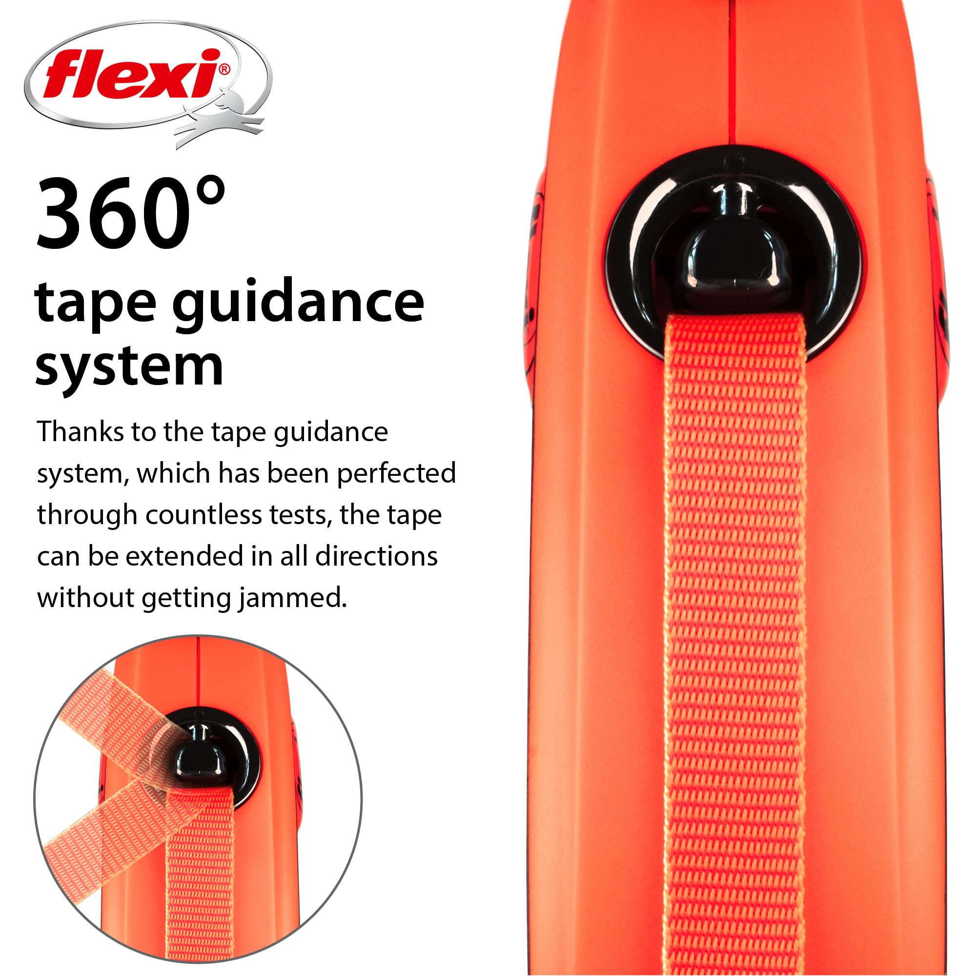 flexi Xtreme S Retractable Dog Lead - 5m Tape | Up to 20kg | Orange 4