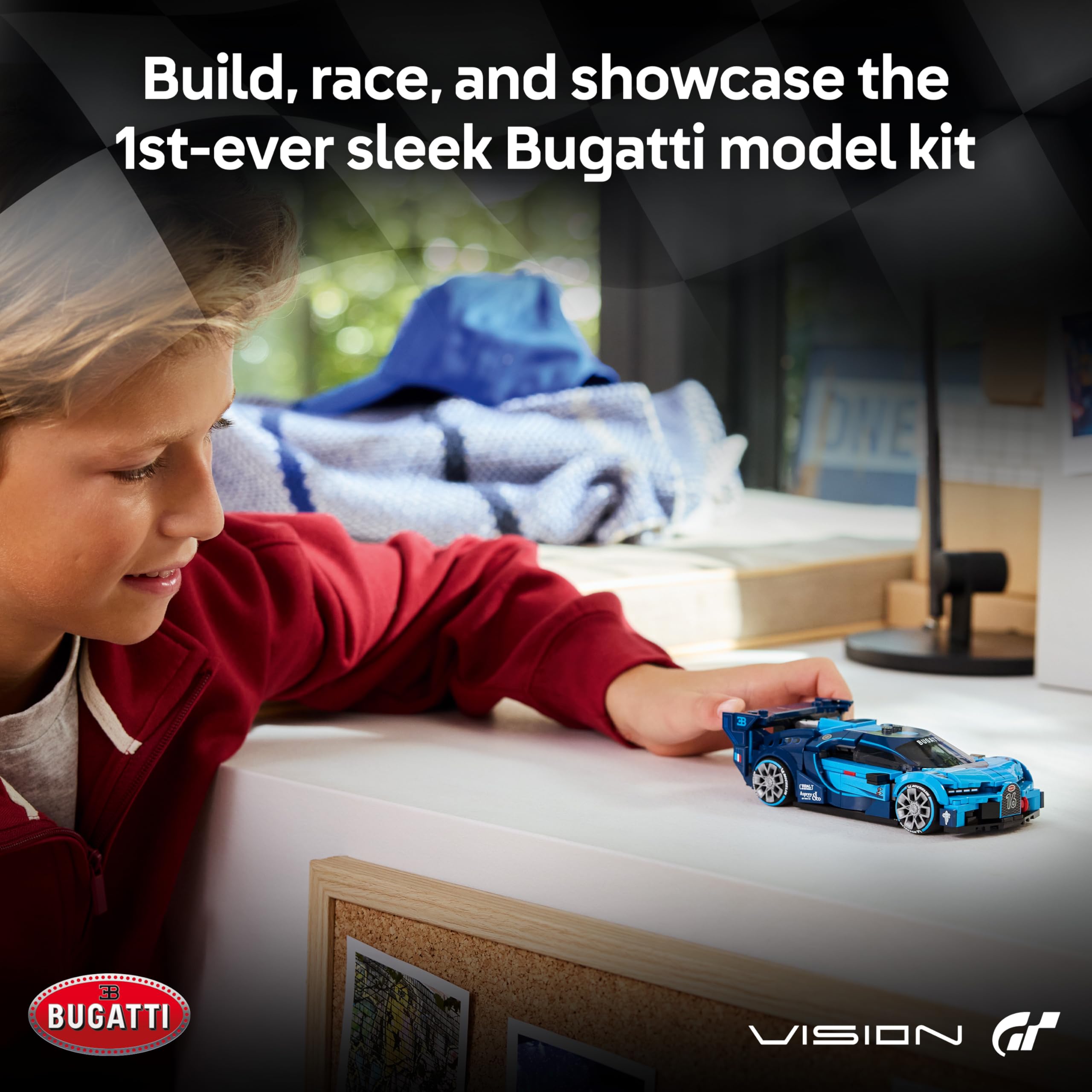 LEGO Speed Champions Bugatti Vision GT Hyper Sports Car Toy Set 77253 for Ages 9+