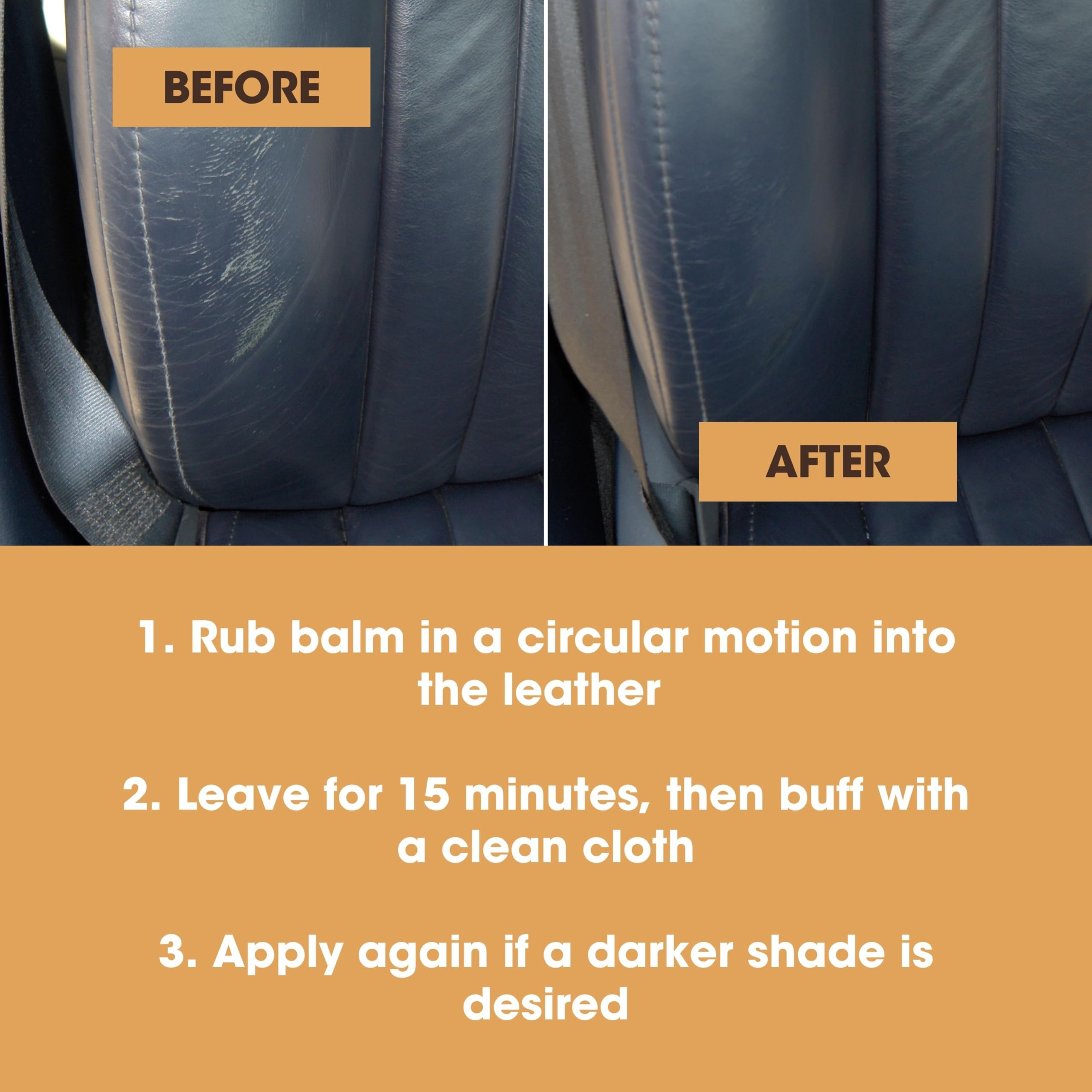 Furniture Clinic Leather Recolouring Balm - Ivory Shade for Faded & Scratched Sofas, Car Seats, Shoes, and Clothing 12