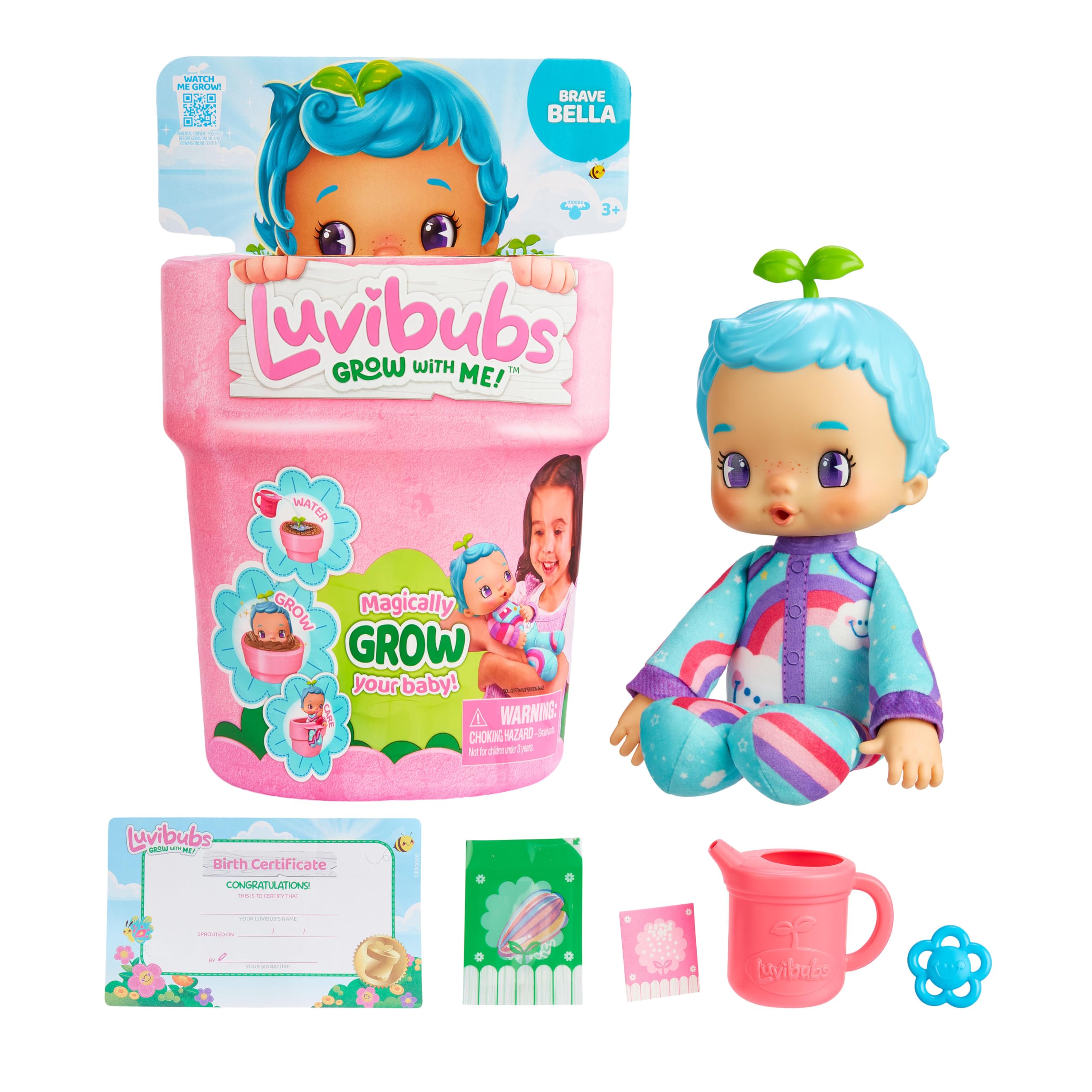 LUVIBUBS Brave Bella Baby Doll - Interactive Growth Playset | Ages 3+ | Multicolor 1
