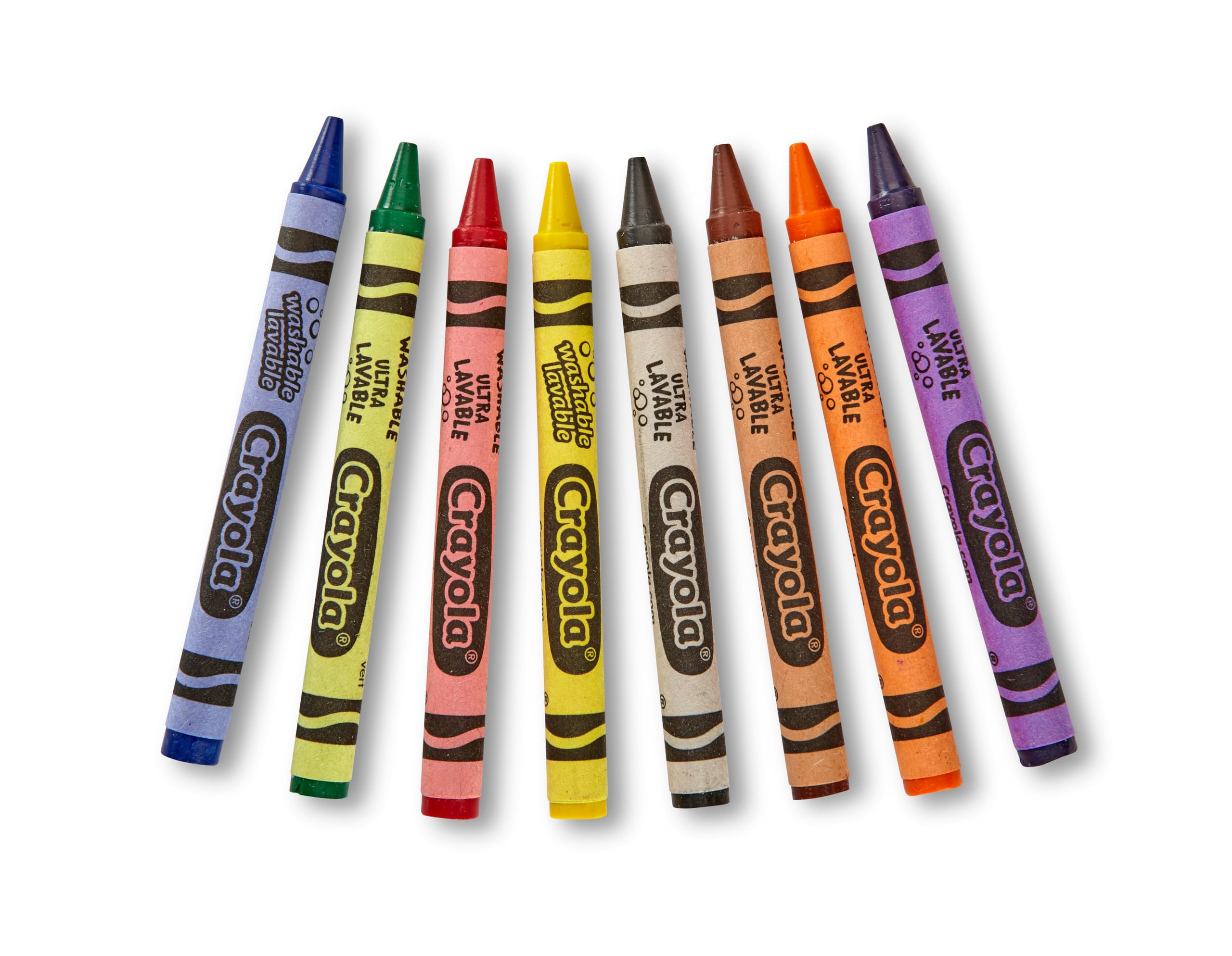 CRAYOLA Ultra Clean Washable Crayons - 8 Count Pack | Smooth Laydown | Double Wrapped