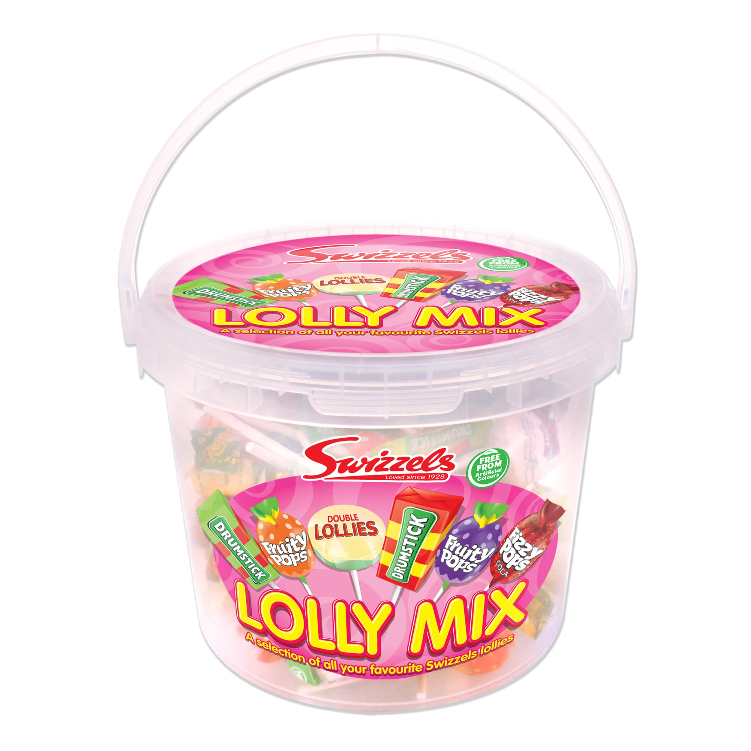 Swizzels Lolly Sweet Mix Tub - Vegan Assortment of Drumstick, Fruity Pops & Double Lollies | 1.06 kg