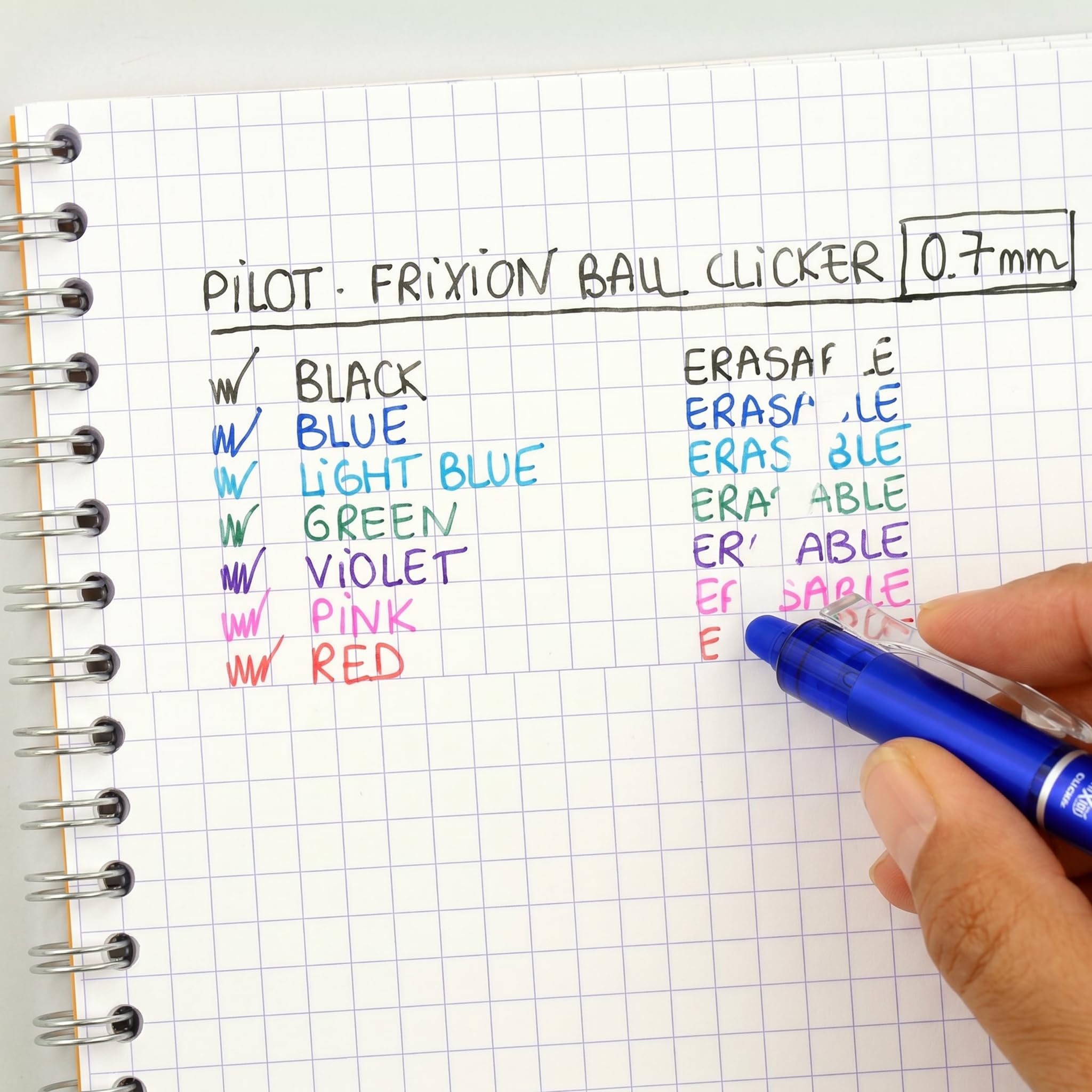 PILOT FriXion Ball Clicker Erasable Rollerball Pen - Medium 0.7mm Tip - 5 Pack 6