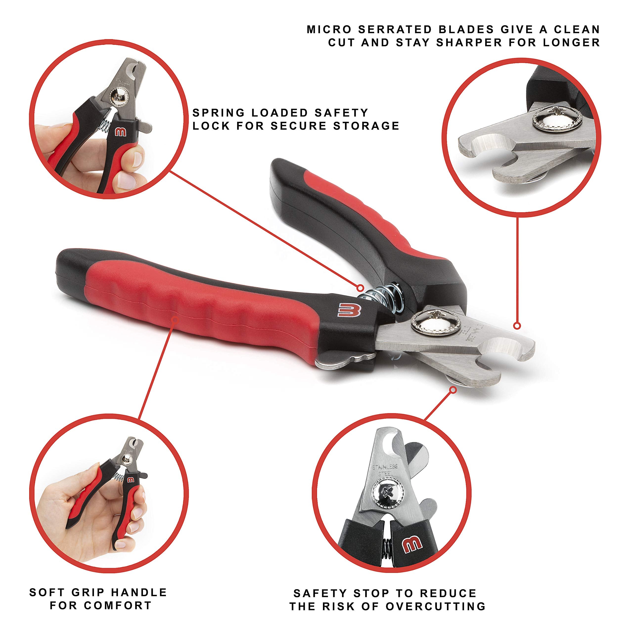 Mikki Small Pet Claw Clipper - Scissor Action for Cats & Dogs | Safety Stop | Soft Grip 5