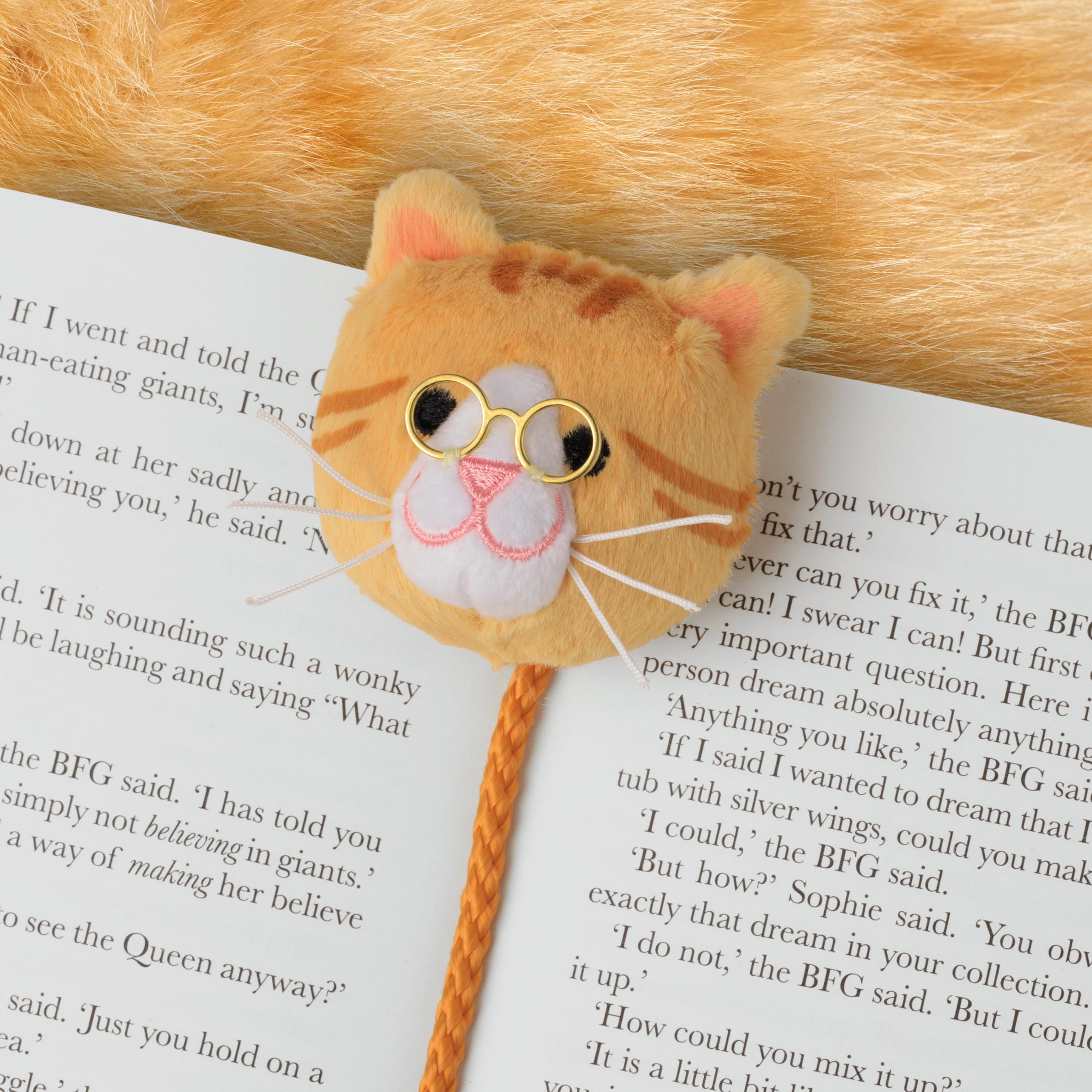 IF BookTails Bookmark - Ginger Cat | Plush Material | Orange Color | 15g Weight 3
