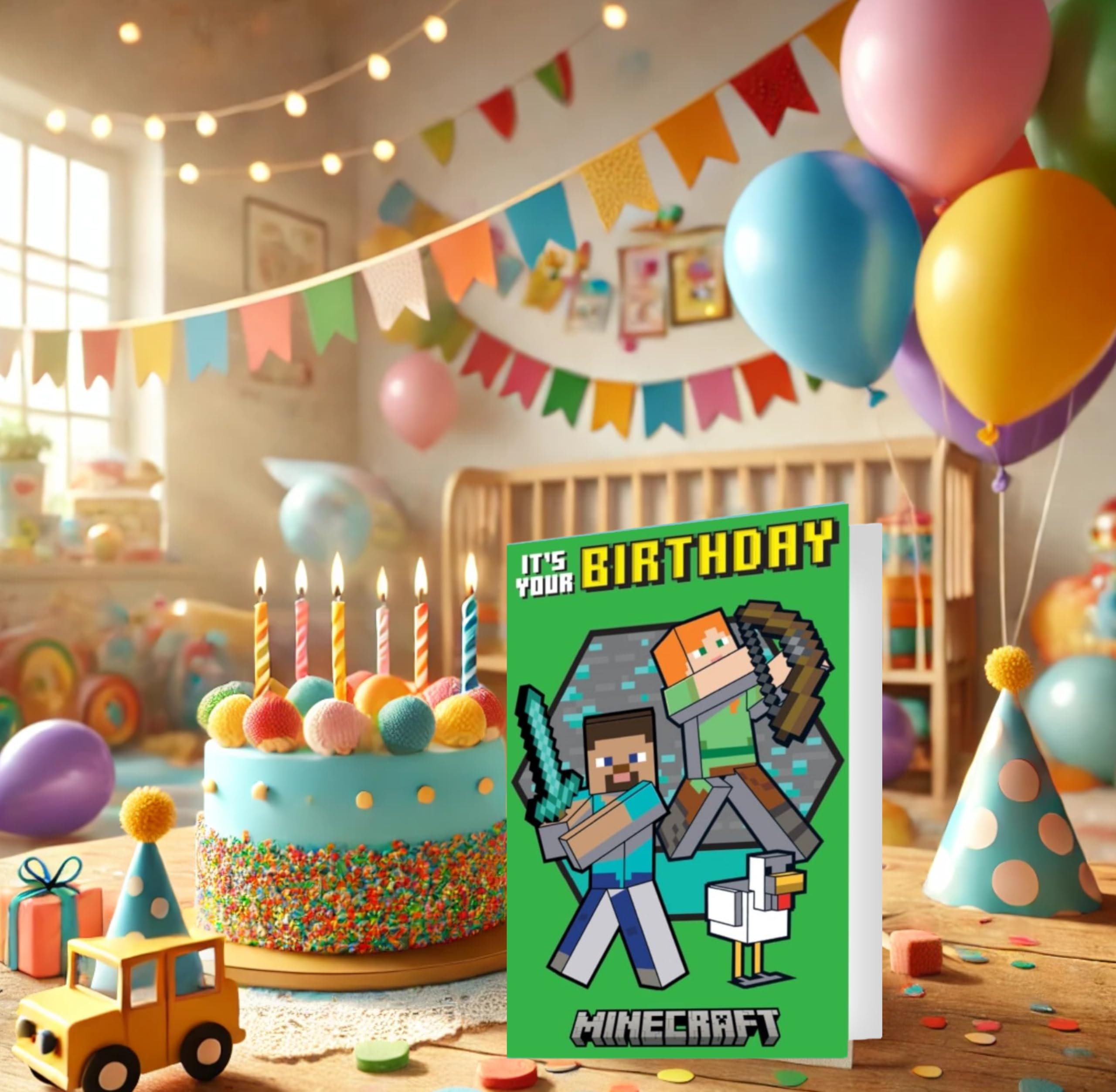Danilo Promotions LTD Minecraft Birthday Card - 3D Lenticular Effect | A5 Size | Multi Color 4