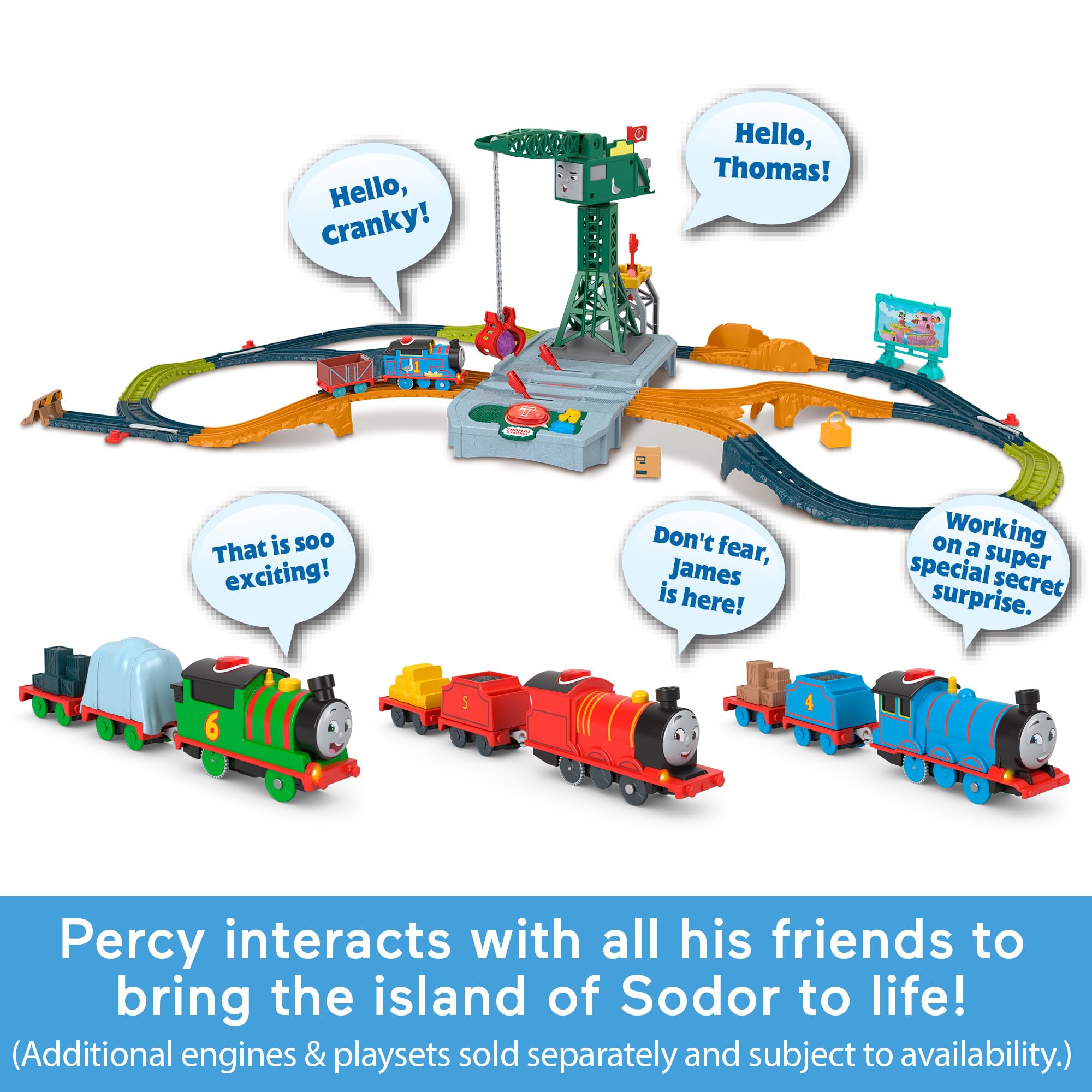 Fisher-Price Thomas & Friends Talking Percy Motorized Toy Train HWY32 | Ages 3+ 4