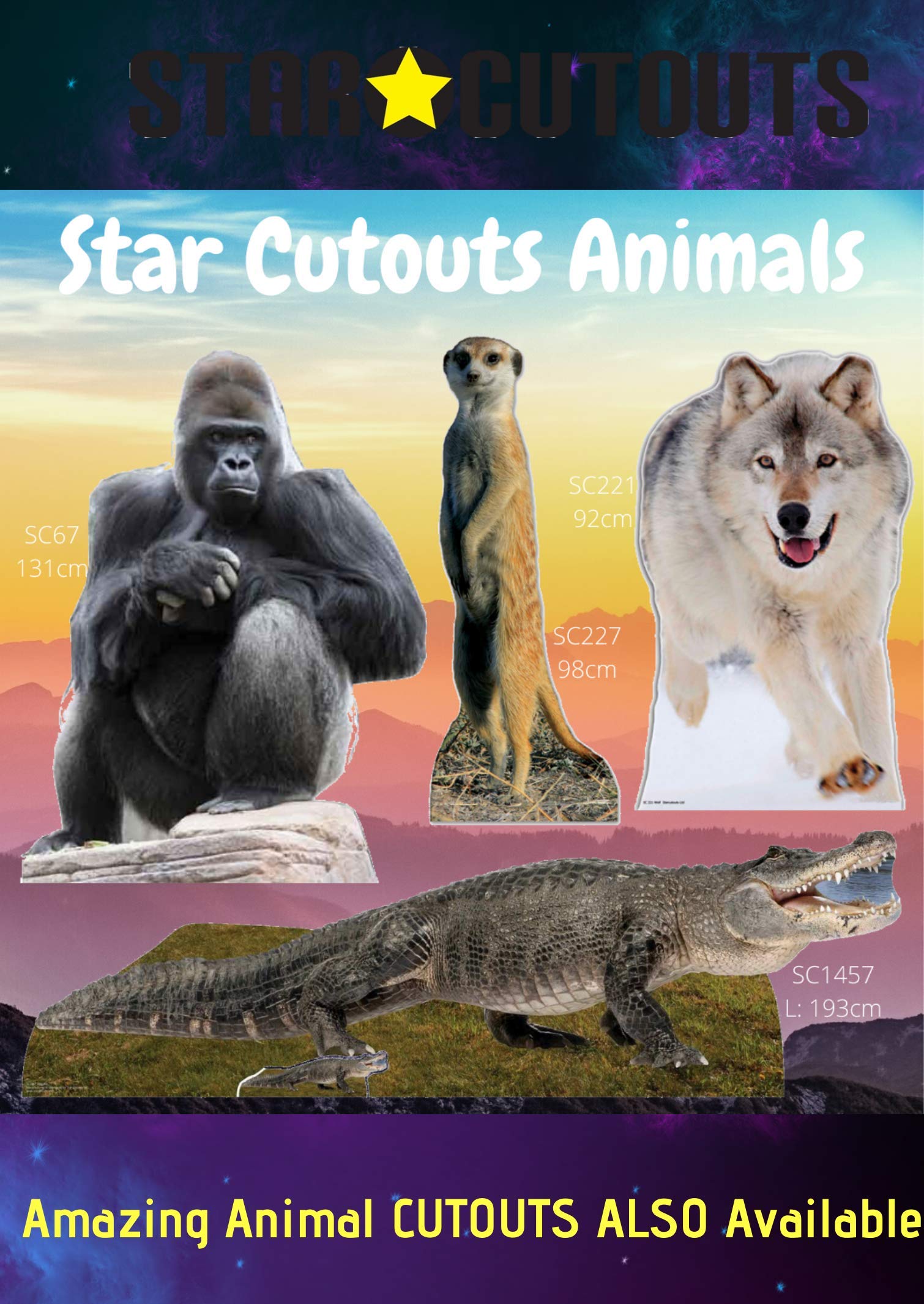 STAR CUTOUTS Animal Cardboard Face Mask Pack - Lion, Tiger, Bear, Chimpanzee, Elephant, Leopard | Pack of Six 3