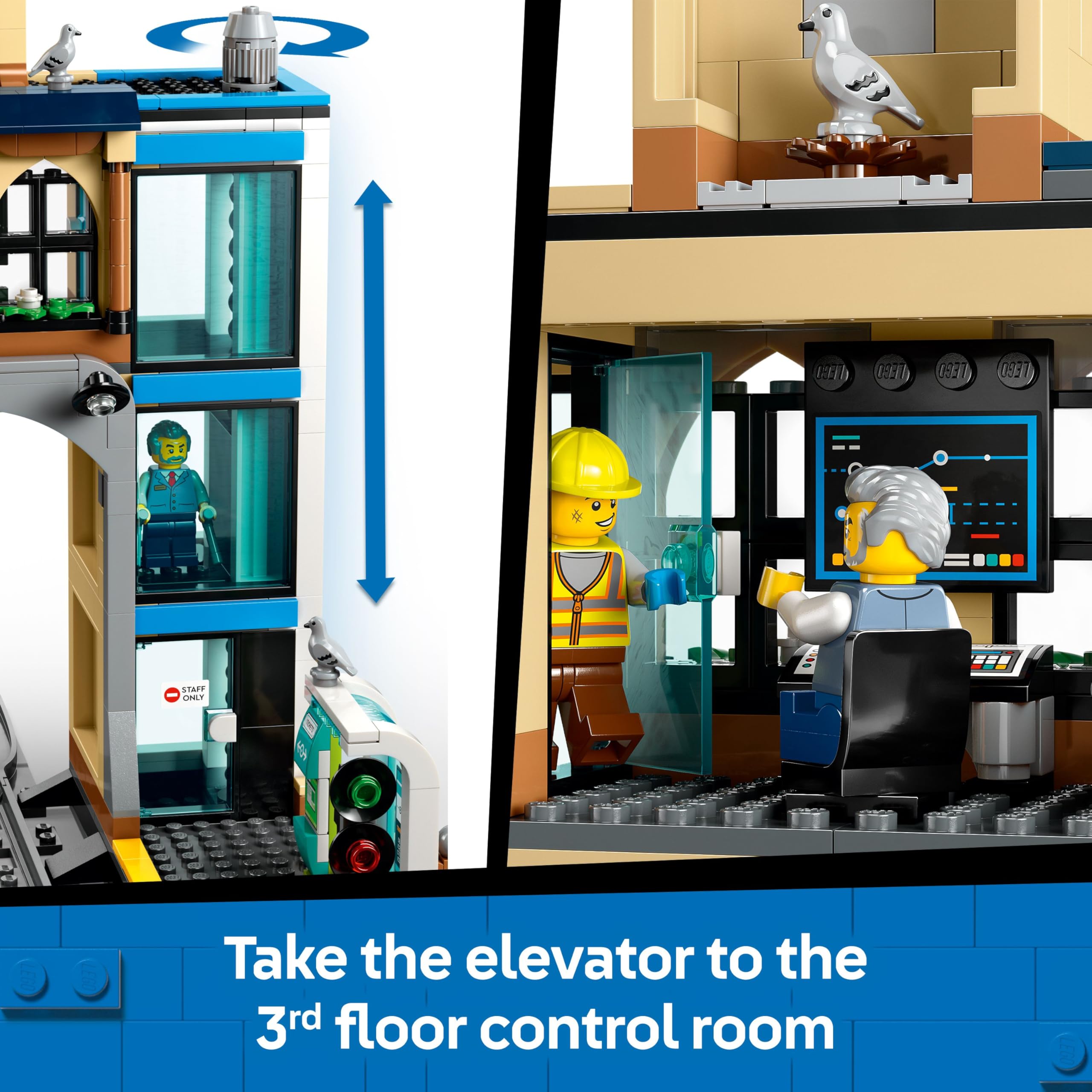 LEGO City Central Train Station Set with Maintenance Vehicle - Building Toy for Kids 7+ 6