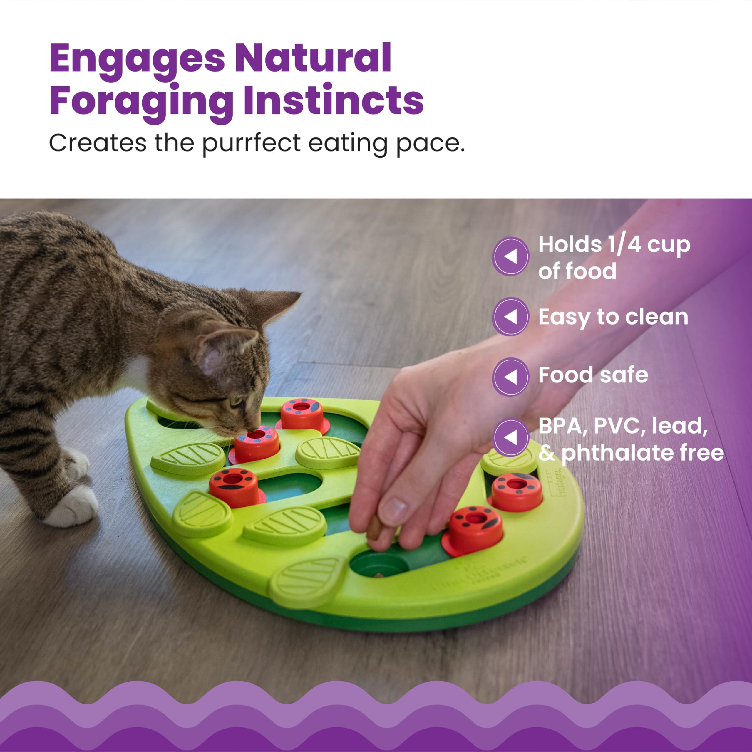 Catstages Nina Ottosson Buggin' Out Puzzle & Play - Interactive Cat Treat Dispenser | 16 Compartments 4