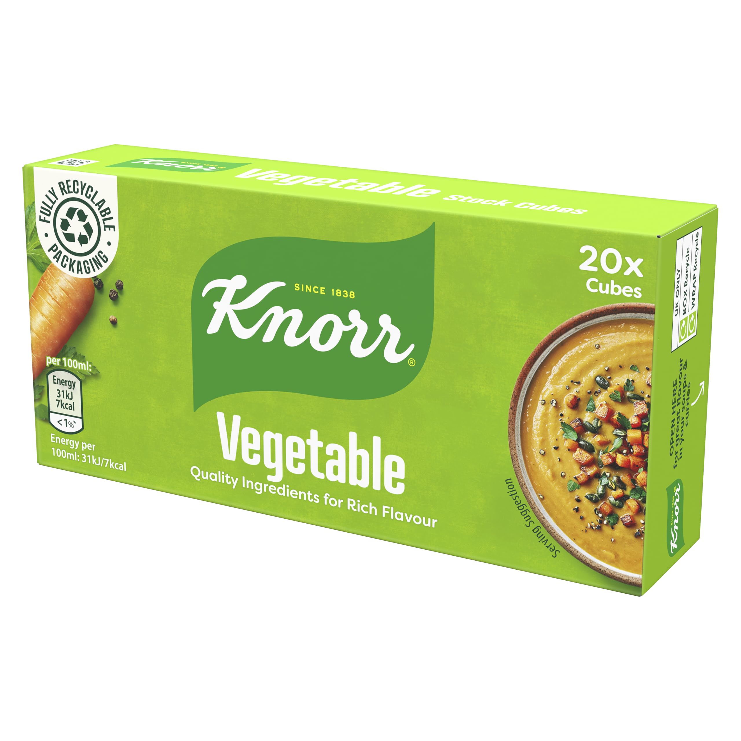 Knorr Vegetable Stock Cubes - Gluten-Free Flavor Enhancer | 20 x 10g Cubes 4