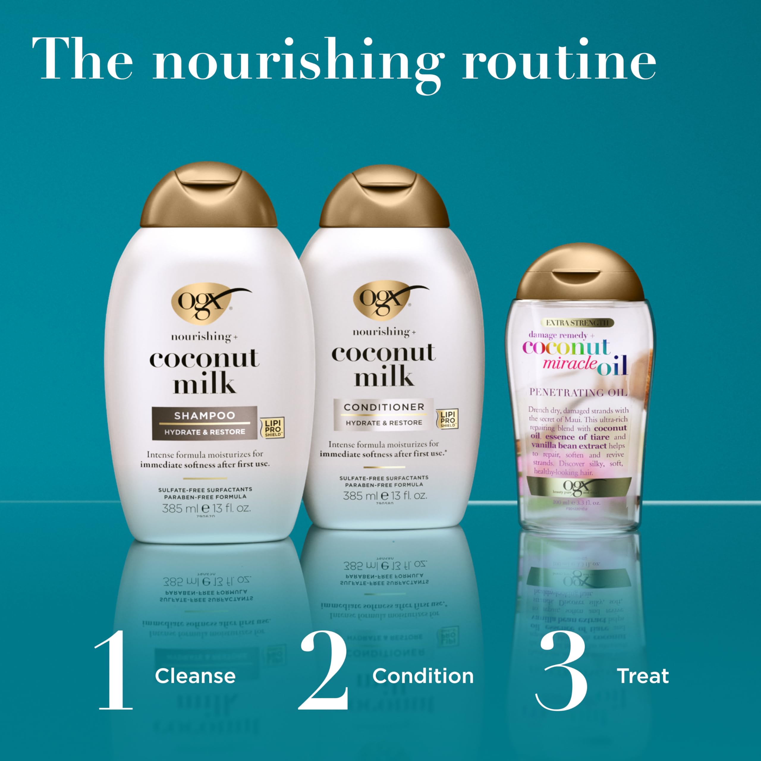 OGX - Coconut Milk Conditioner for Dry Damaged Hair (385ml) 10