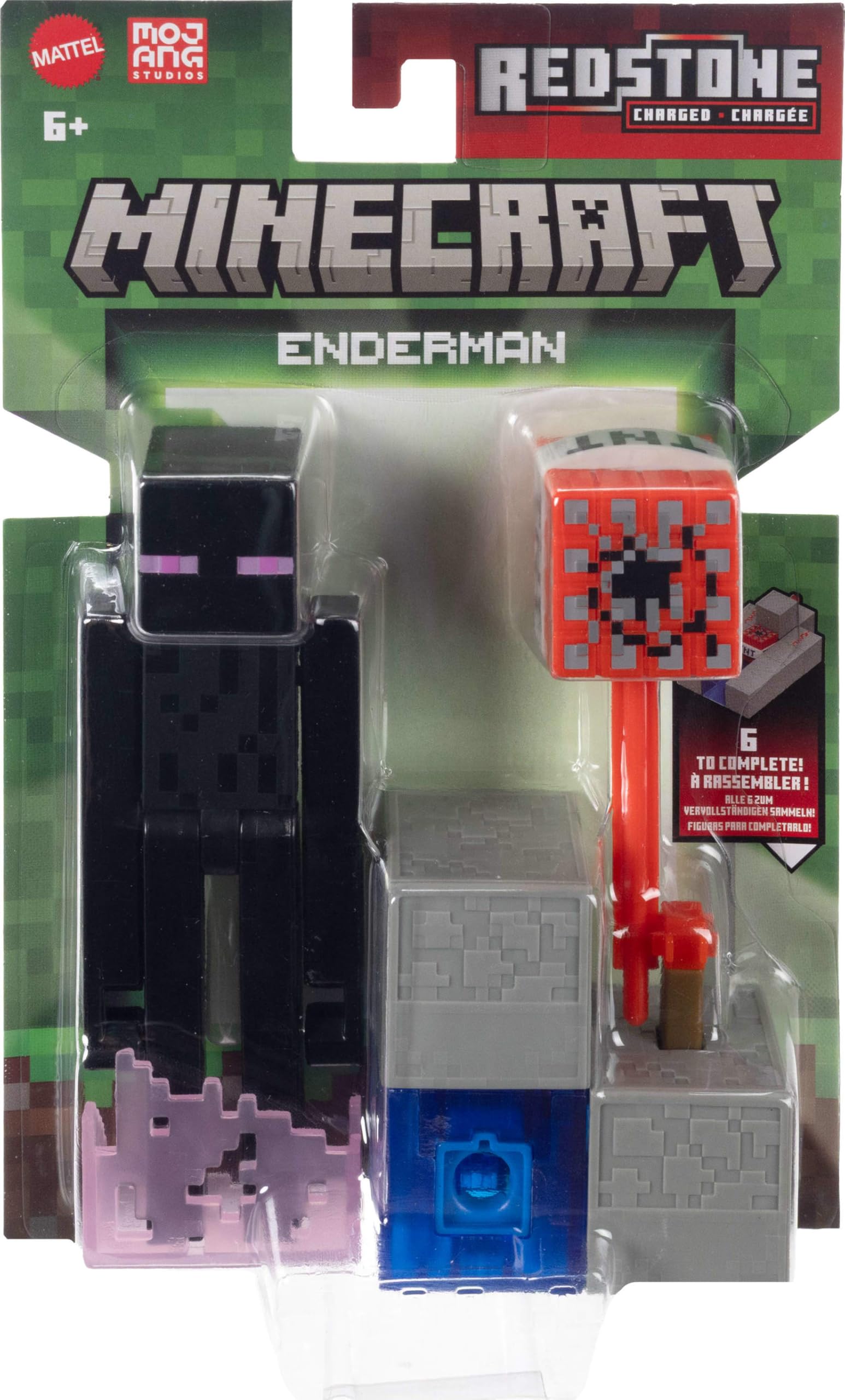 Mattel Minecraft Enderman Action Figure with Accessory and Redstone Building Piece | 3.25-inch Scale 6