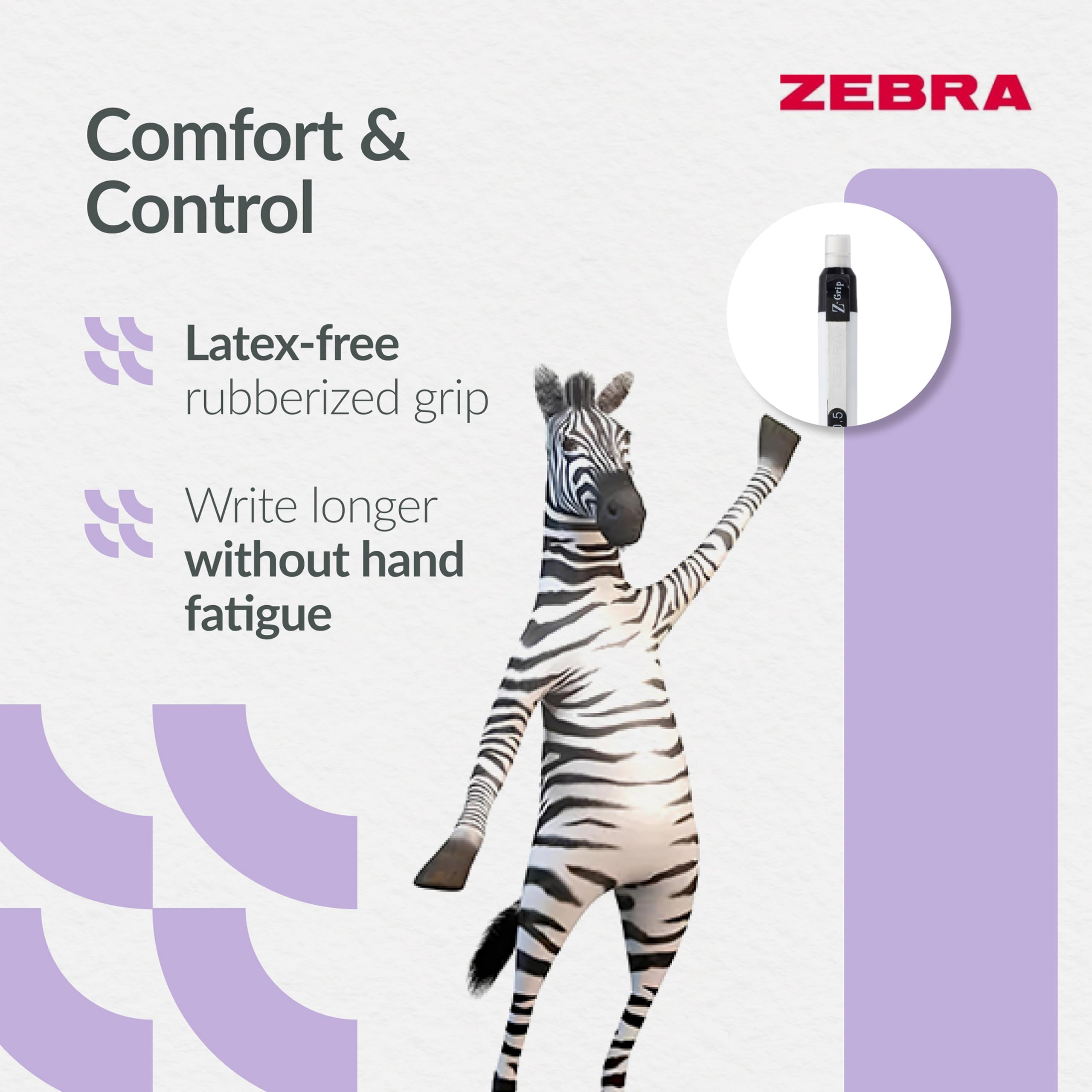 Zebra Pen Z-Grip Mechanical Pencil - 0.5mm Fine Tip, Retractable, White Barrel | 3 Pack 4