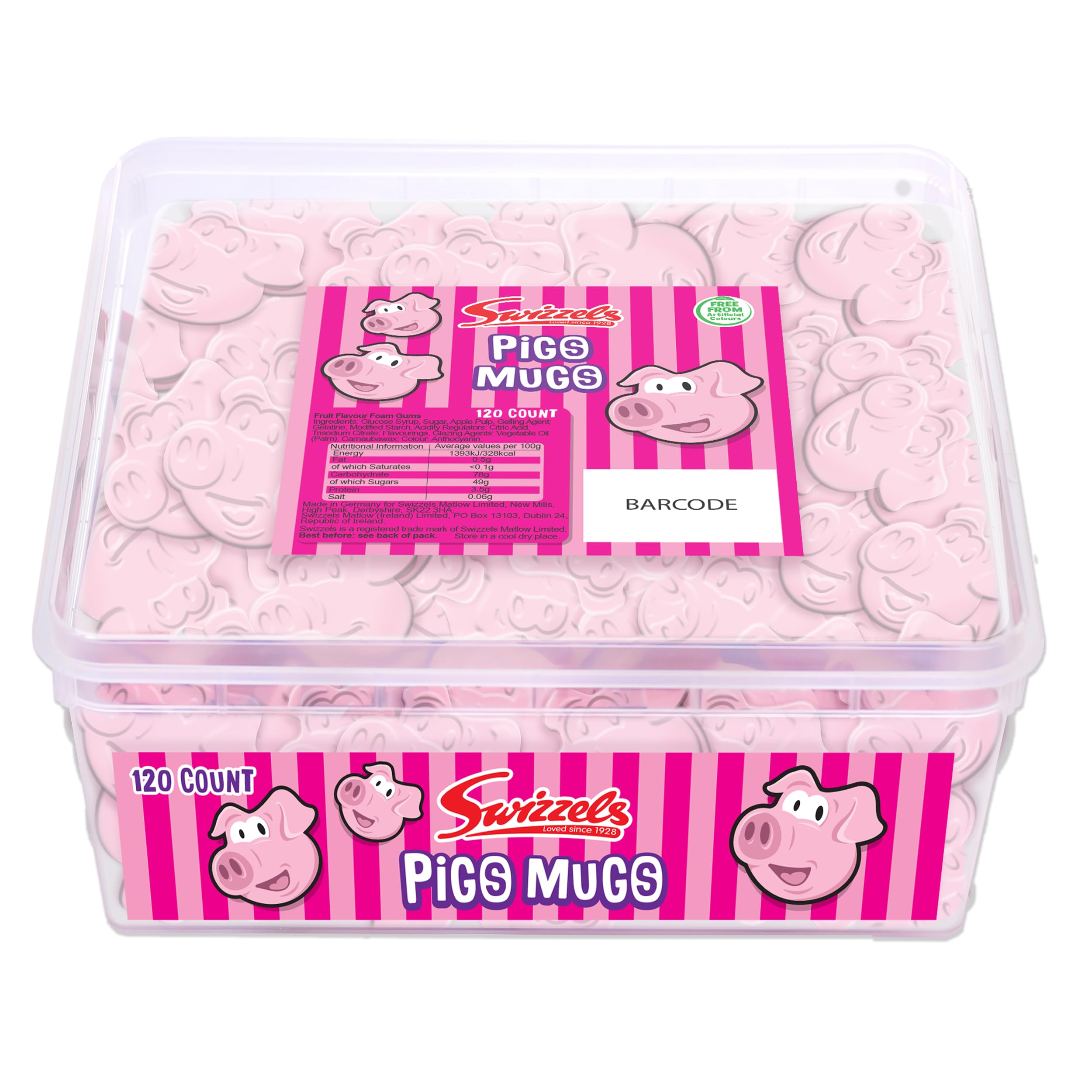 Swizzels – Fun Gums Pig's Mugs Fruchtgeschmack Schaumbonbons zum Teilen