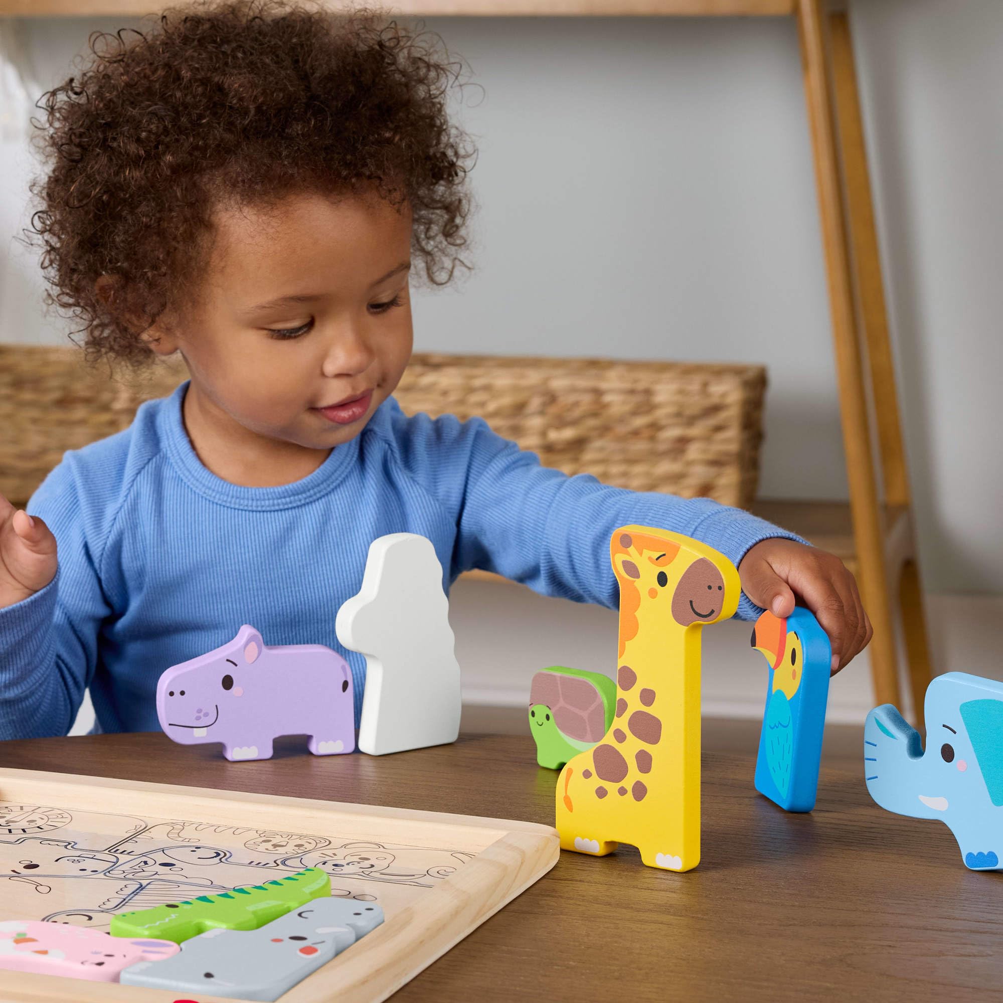 Fisher-Price Wooden Animal Puzzle - 13-Piece Shape-Sorting Activity for Toddlers 2Y+ 5