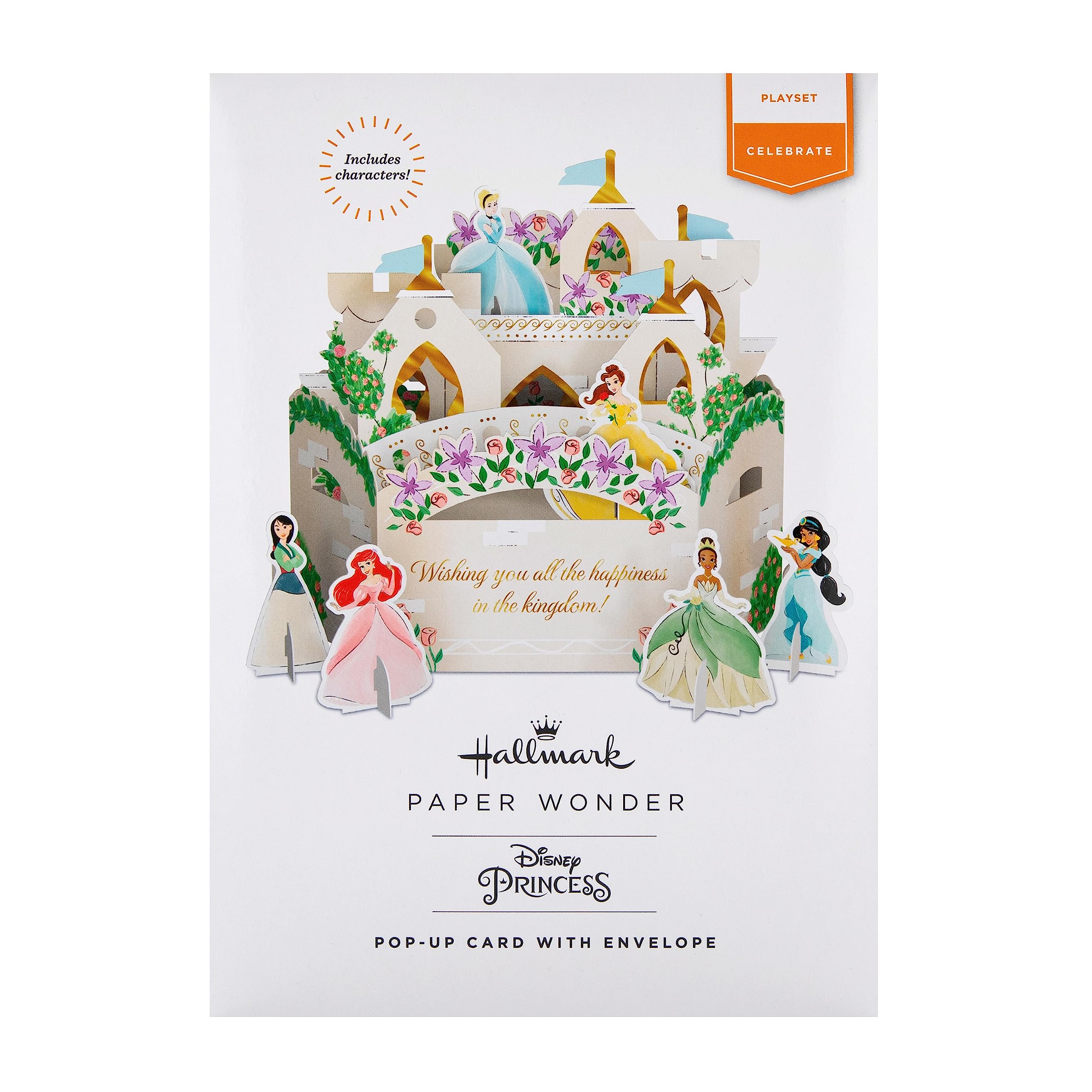 Hallmark Disney Princesses 3D Pop Up Birthday Card for Girls | FSC Certified | Large Letter Size 8