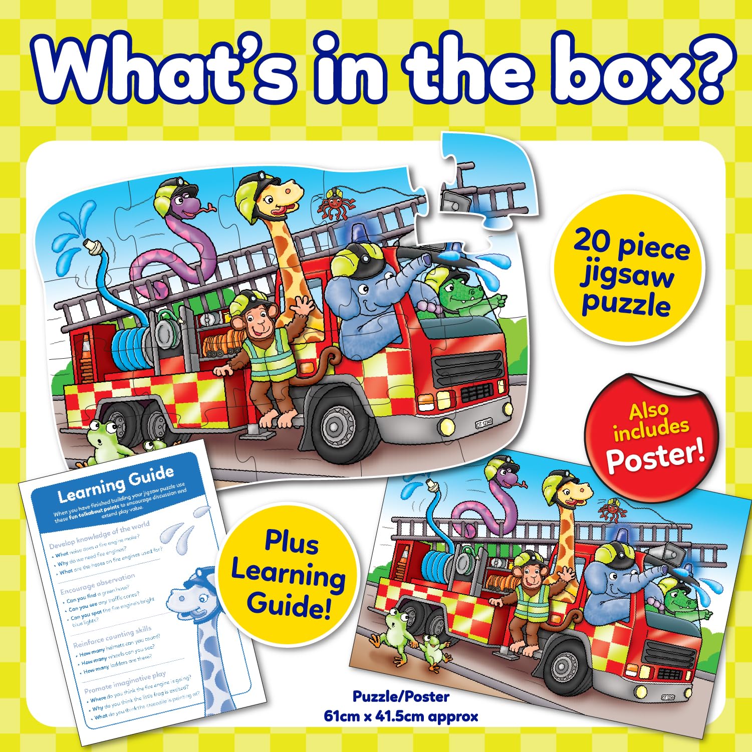 Orchard Toys Big Fire Engine Jigsaw Puzzle - 20 Pieces | Ages 2-5 Years 3