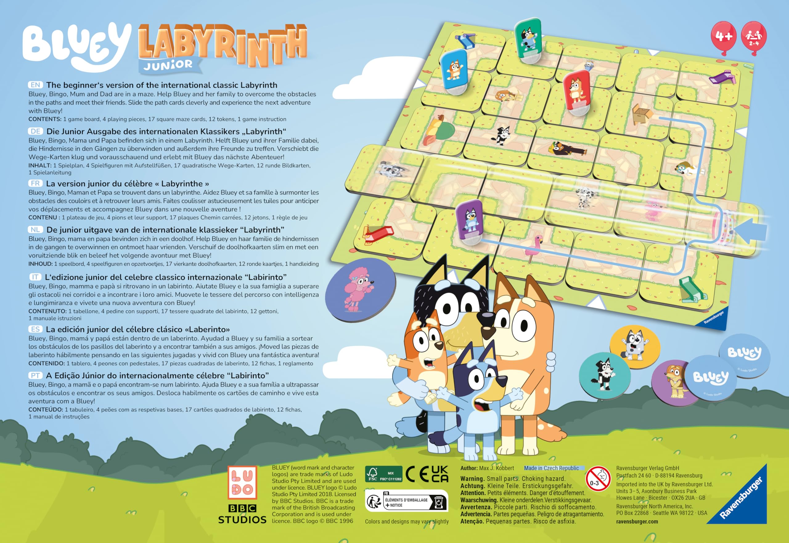 Ravensburger Bluey Junior Labyrinth - The Moving Maze Board Game | Ages 4+ | 2-4 Players 4