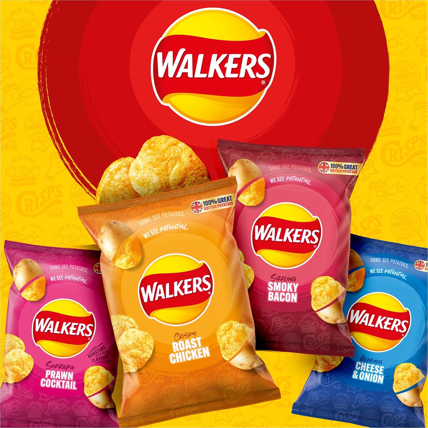 Walkers Meaty Variety Multipack Chips 20x25g 8