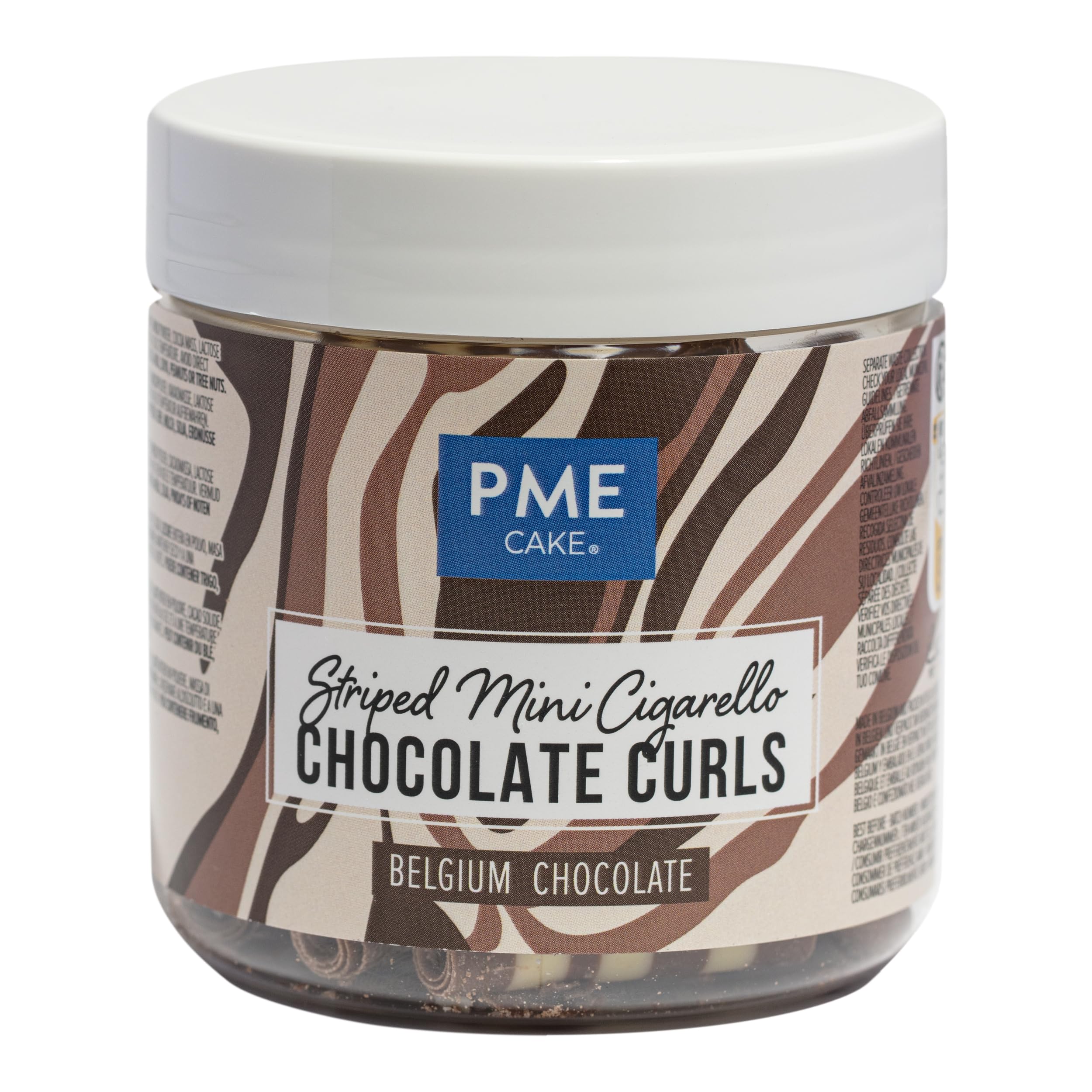 PME Belgian Chocolate Striped Cigarellos - Premium Edible Decoration | 100g