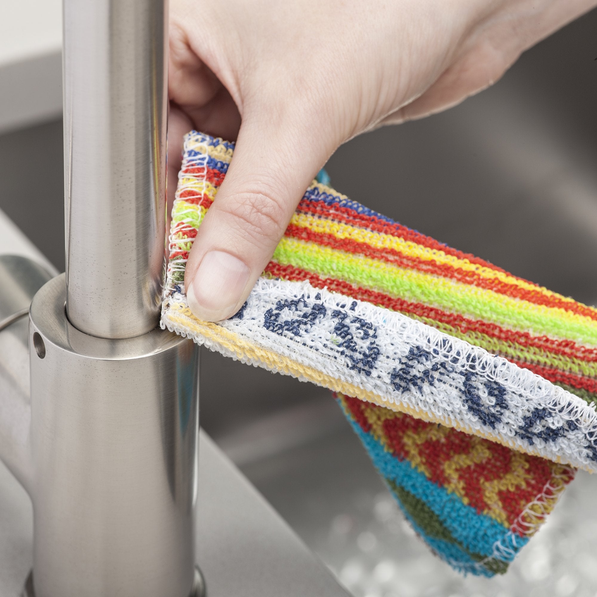 Kilo Non-Scratch Scourer - 100% Cotton, Multi-Colour, 17x13cm | Reusable & Detergent-Free 6