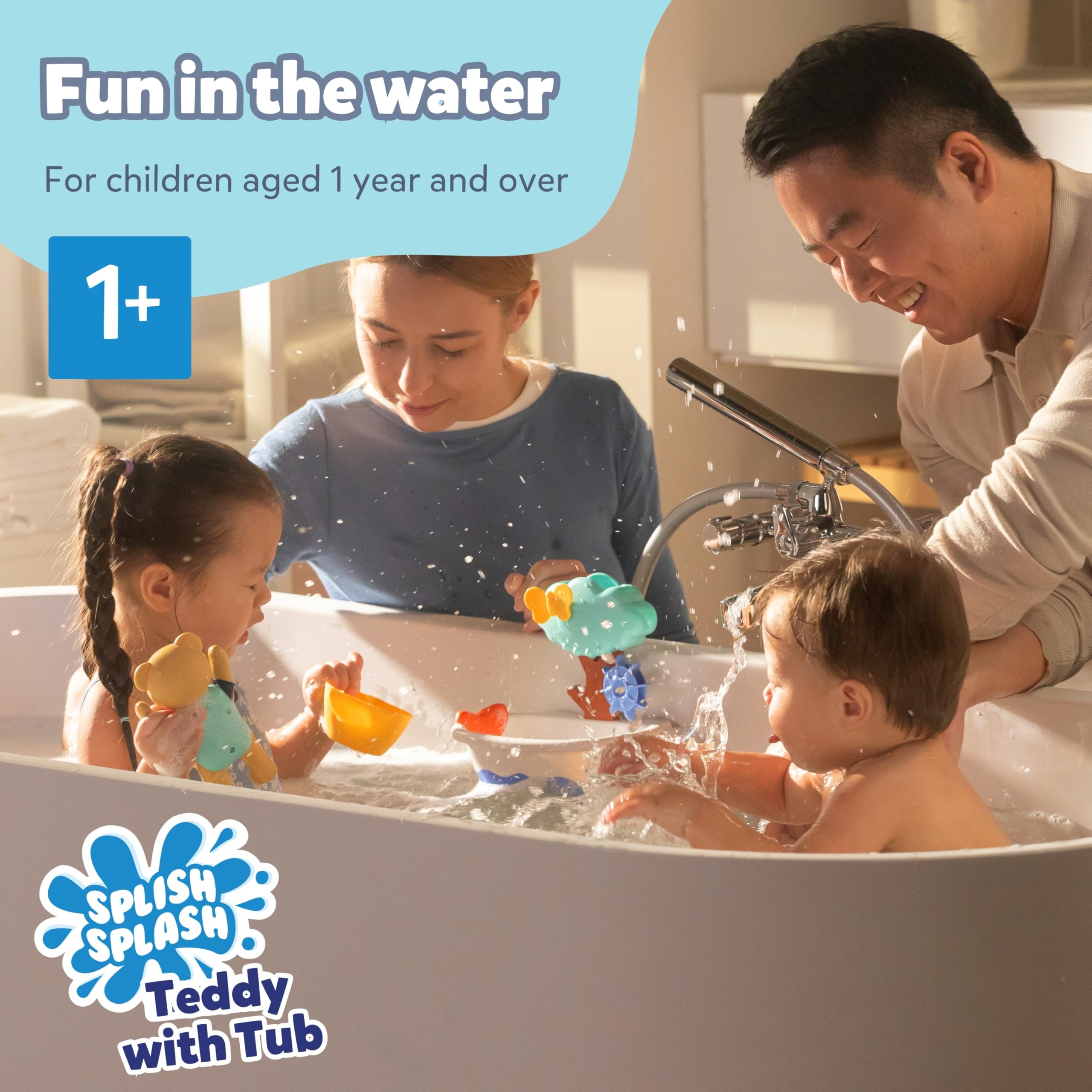 BABY born Splish Splash Tub with Teddy - Interactive Bath Toy for Ages 1+ 2
