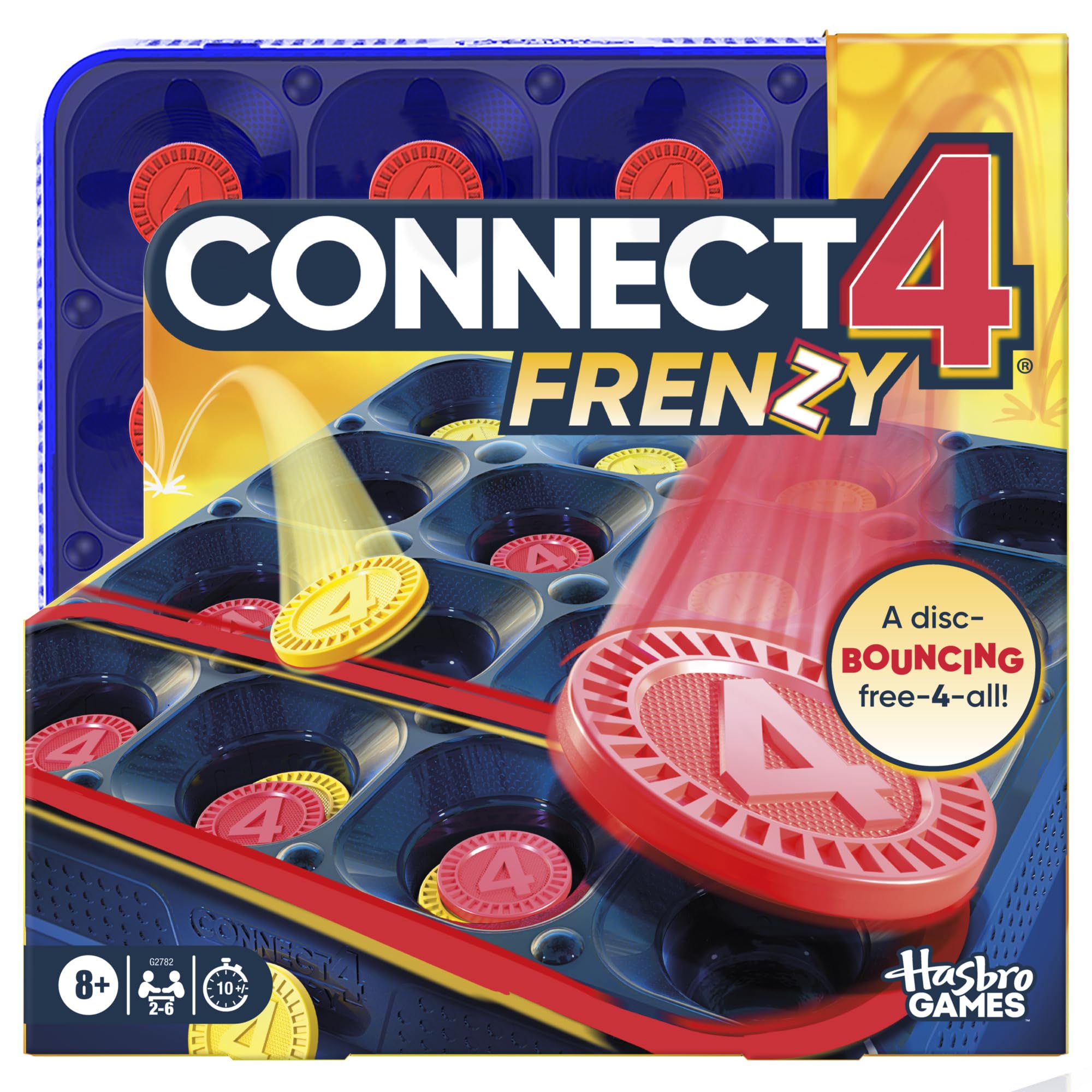 Hasbro Gaming Connect 4 Frenzy Game - Fast-Paced Bouncing Action | Ages 8+ | 2-6 Players