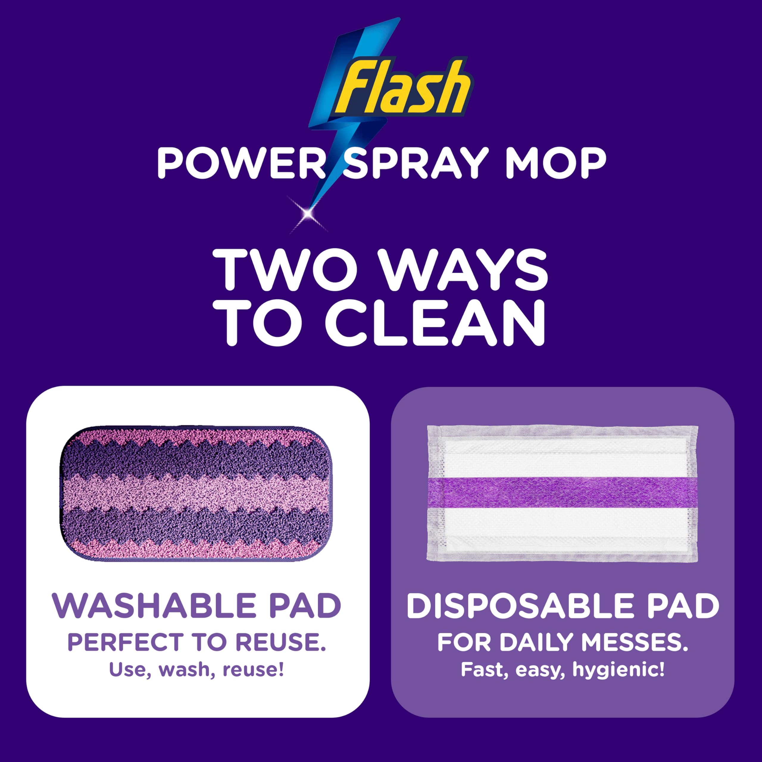 FLASH Power Spray Mop Floor Cleaner Starter Kit | Includes 1 Washable Pad & 2 Disposable Pads 6
