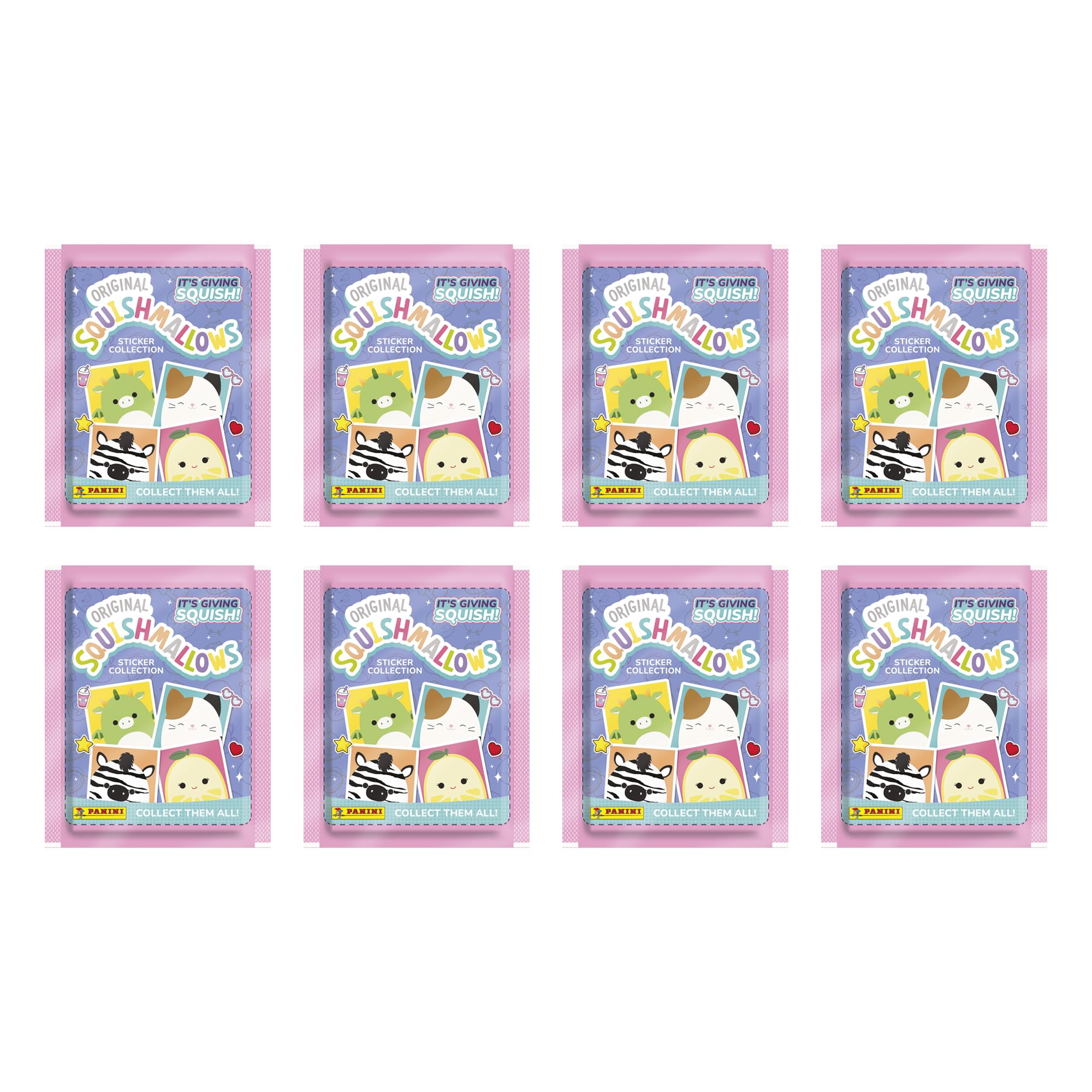 Panini Squishmallows It's Giving Squish Sticker Collection - 8 Sticker Packets + 1 Limited Edition Card