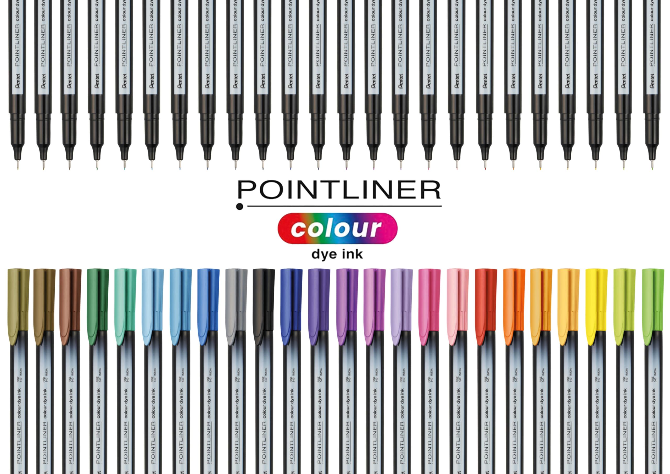 Pentel S40 Pointliner Fineliner Pen - 0.4mm Line, Black Ink | Metal Clad Tip 3