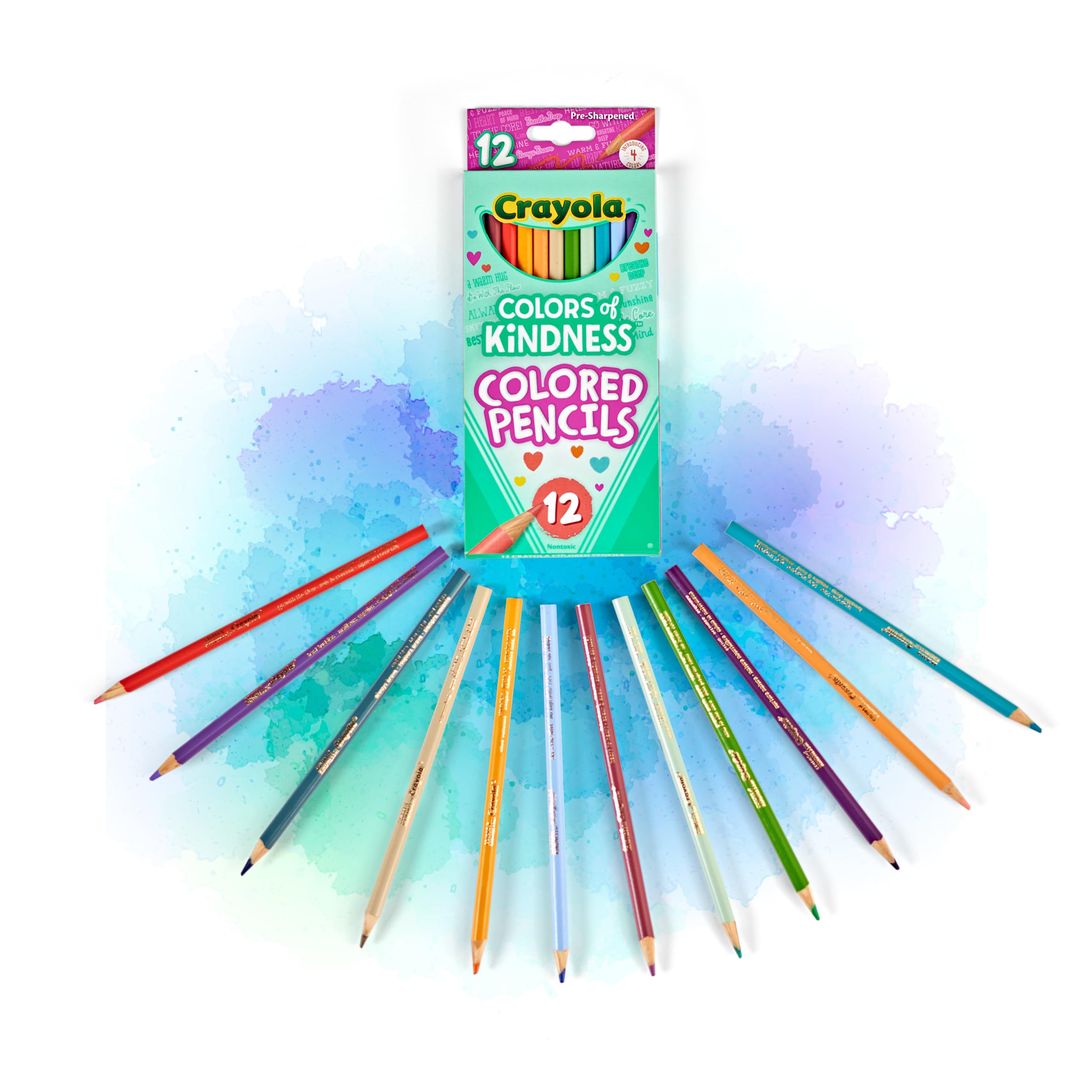 CRAYOLA Colours of Kindness Pencils - Assorted Colours (Pack of 12) | Non Toxic Wood HB