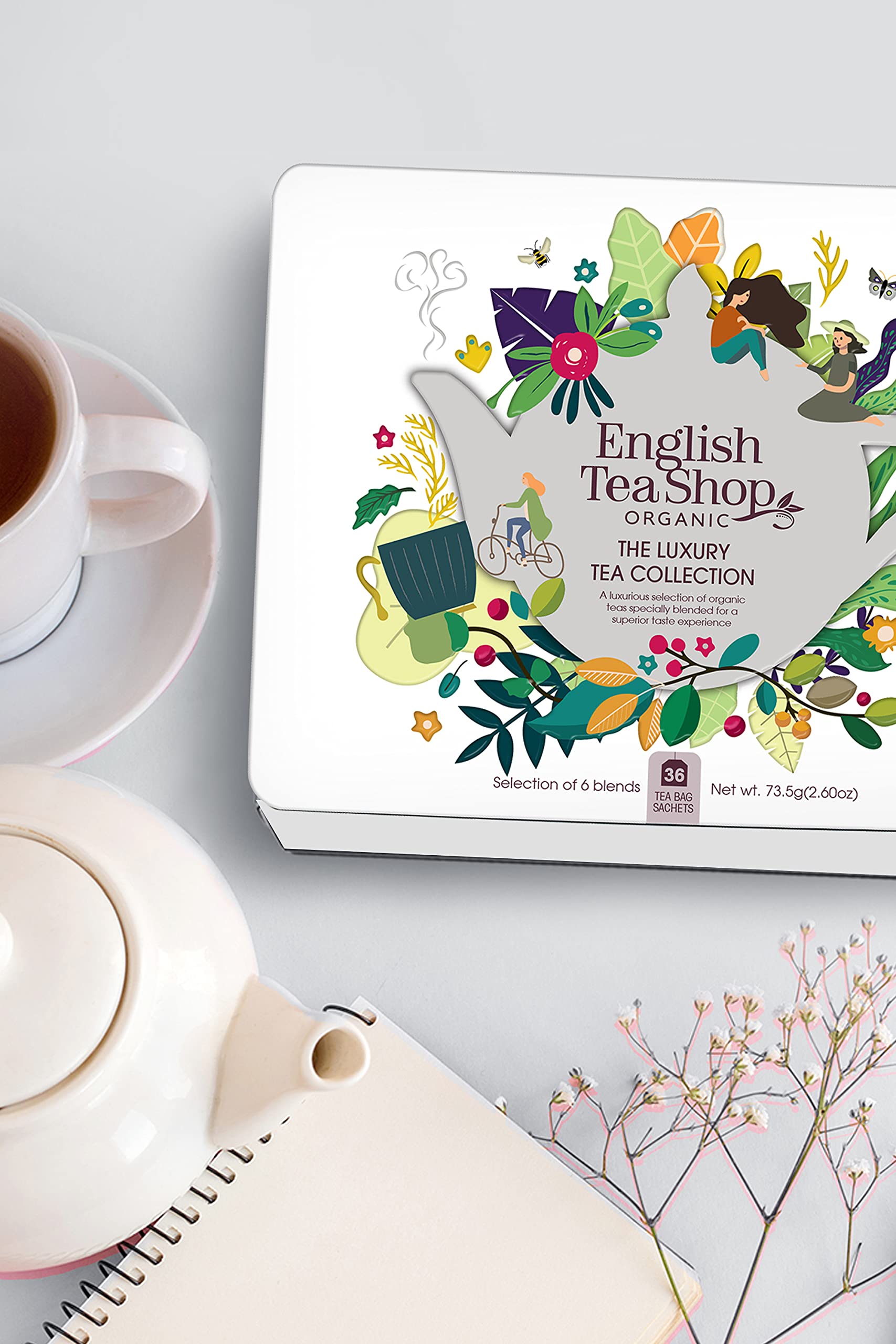 English Tea Shop Organic Luxury Gift Tin - 36 Count Herbal Tea Bags 5