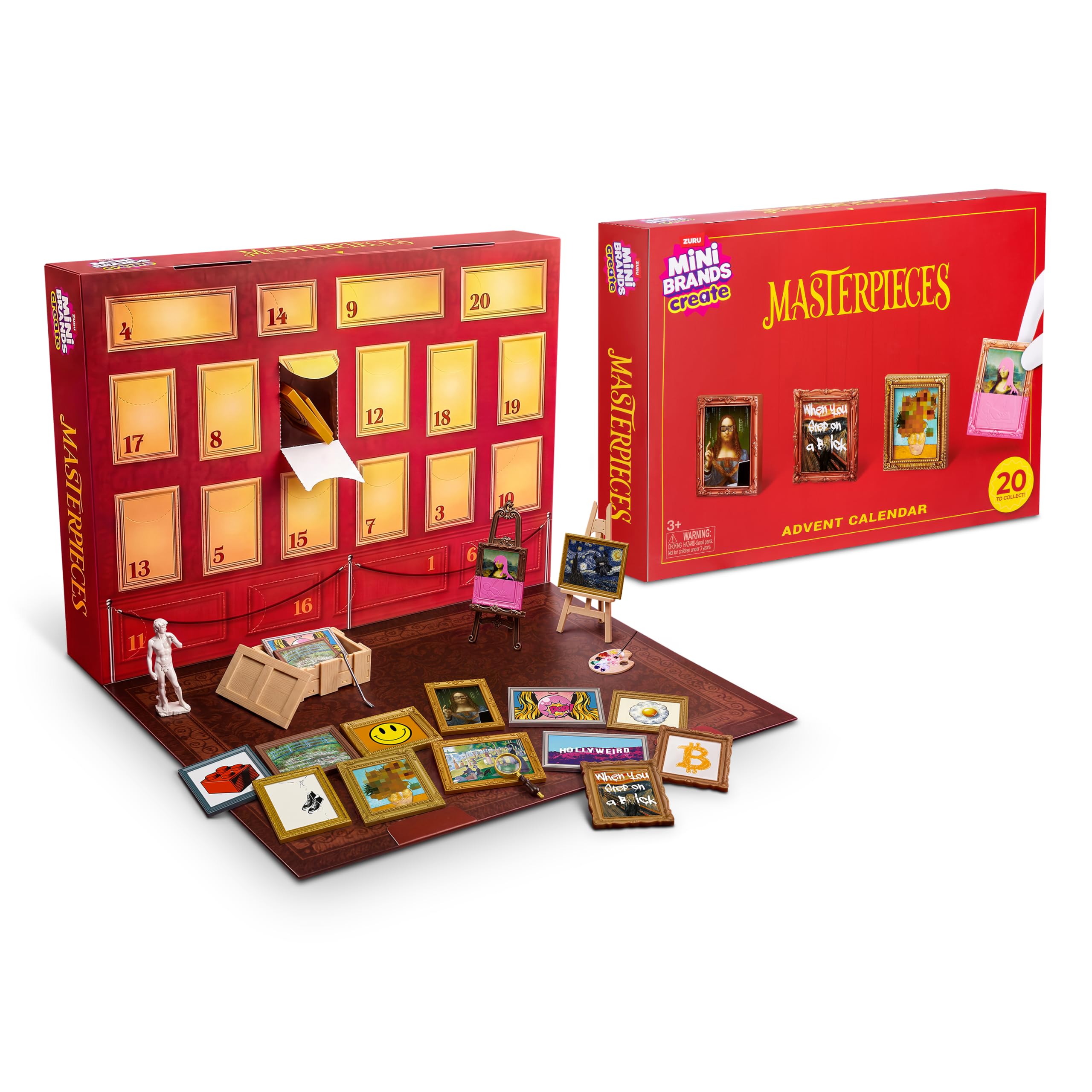 Mini Brands Mini Masterpieces Advent Calendar Series 1 - 20 Days of Art Discovery | Plastic