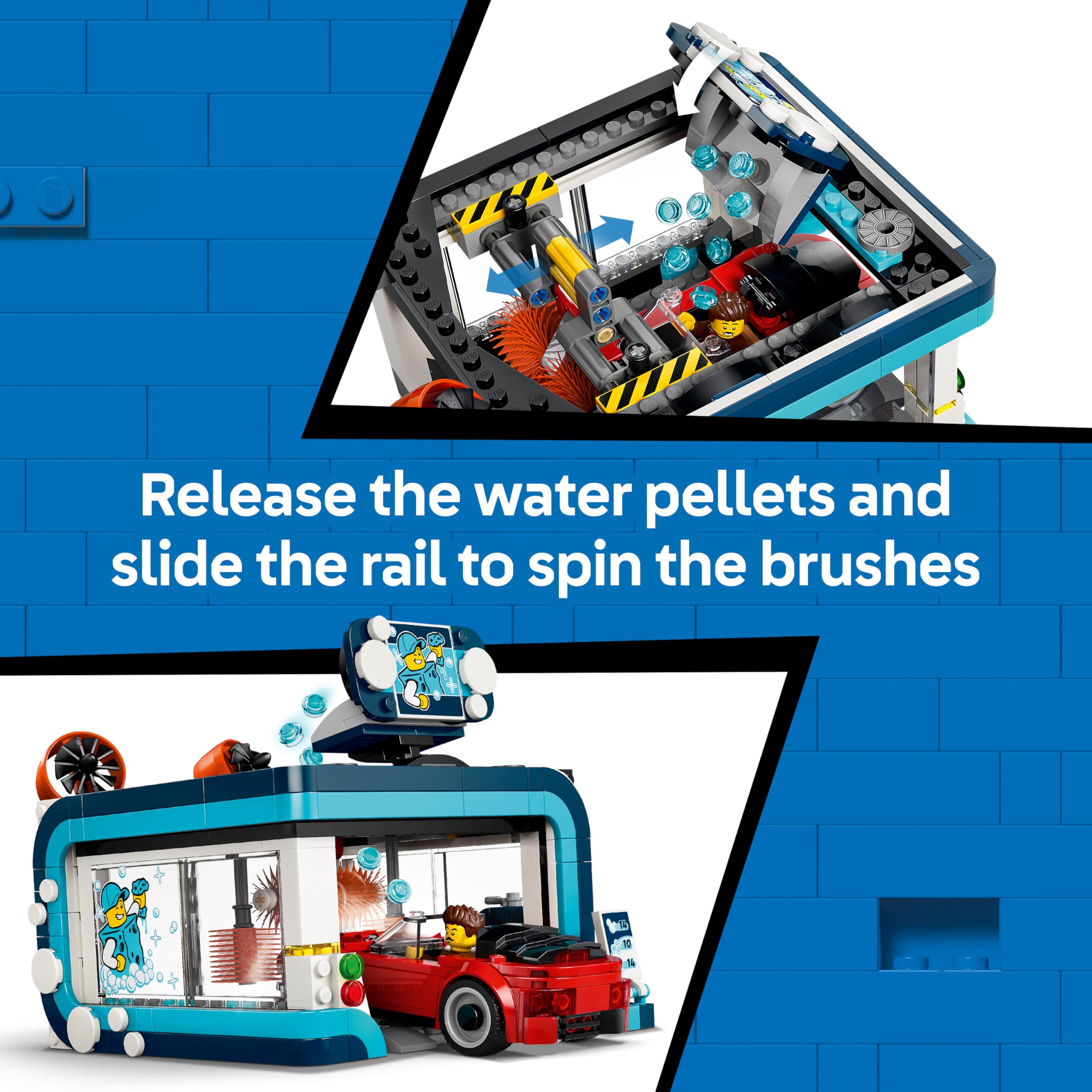 LEGO City Drive-Through Car Wash Toy Set 60497 with 2 Model Cars for Ages 6+ 3