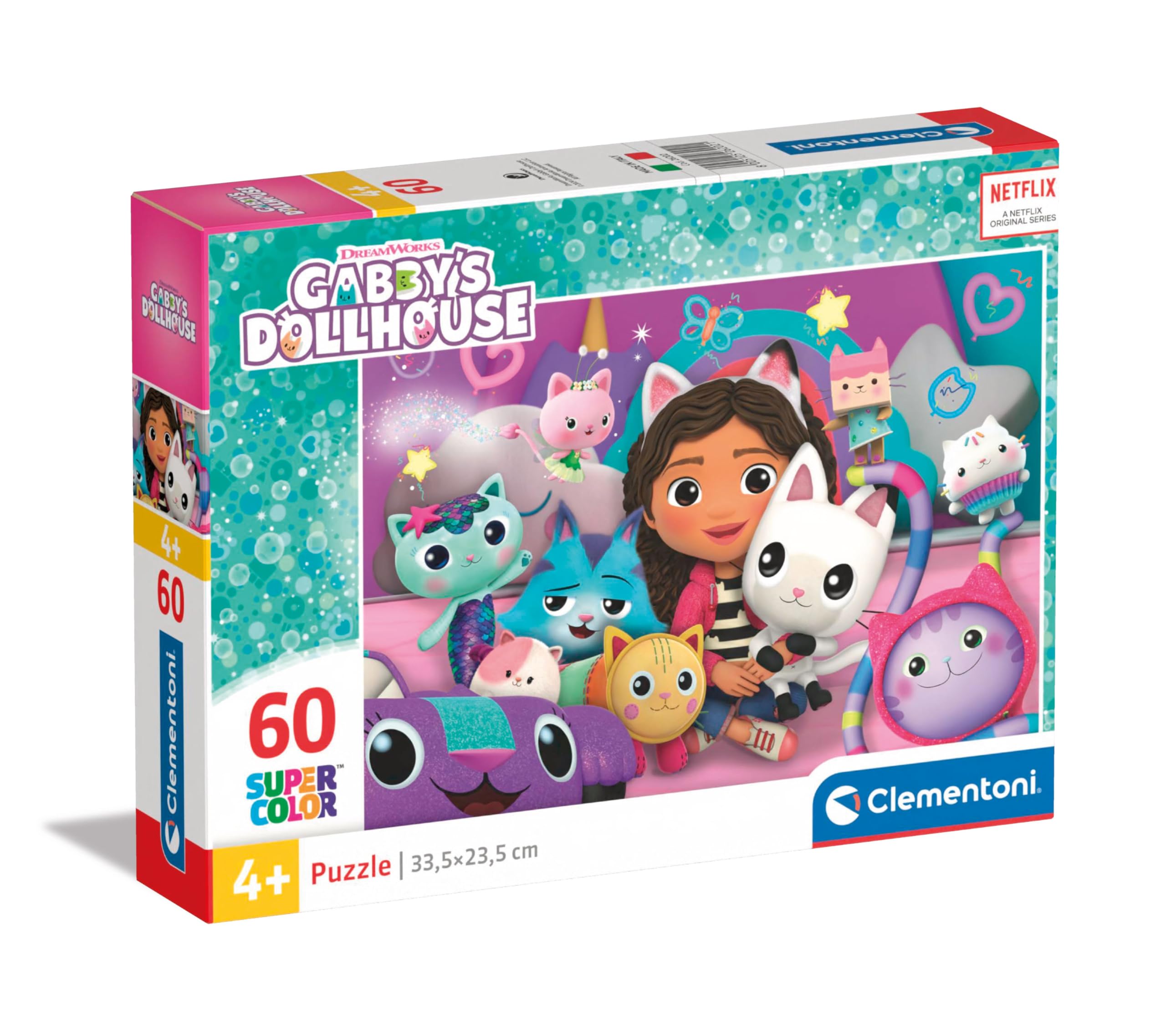 Clementoni Gabby's Dollhouse 60-Piece Jigsaw Puzzle - Supercolor Kids Puzzle