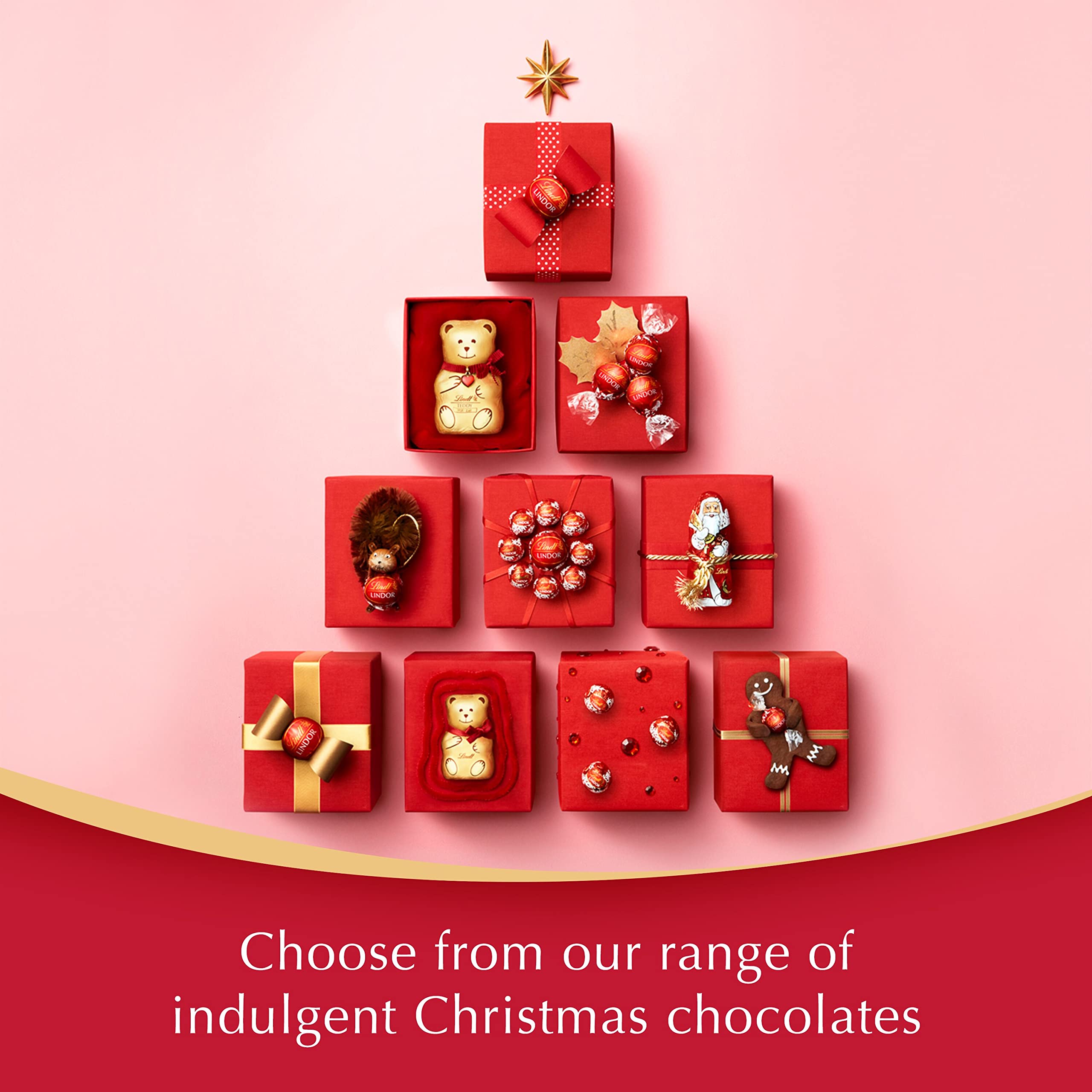 Lindt - Teddy Gold Milk Chocolate Christmas Tree Decorations 60g (6 Teddies) 6