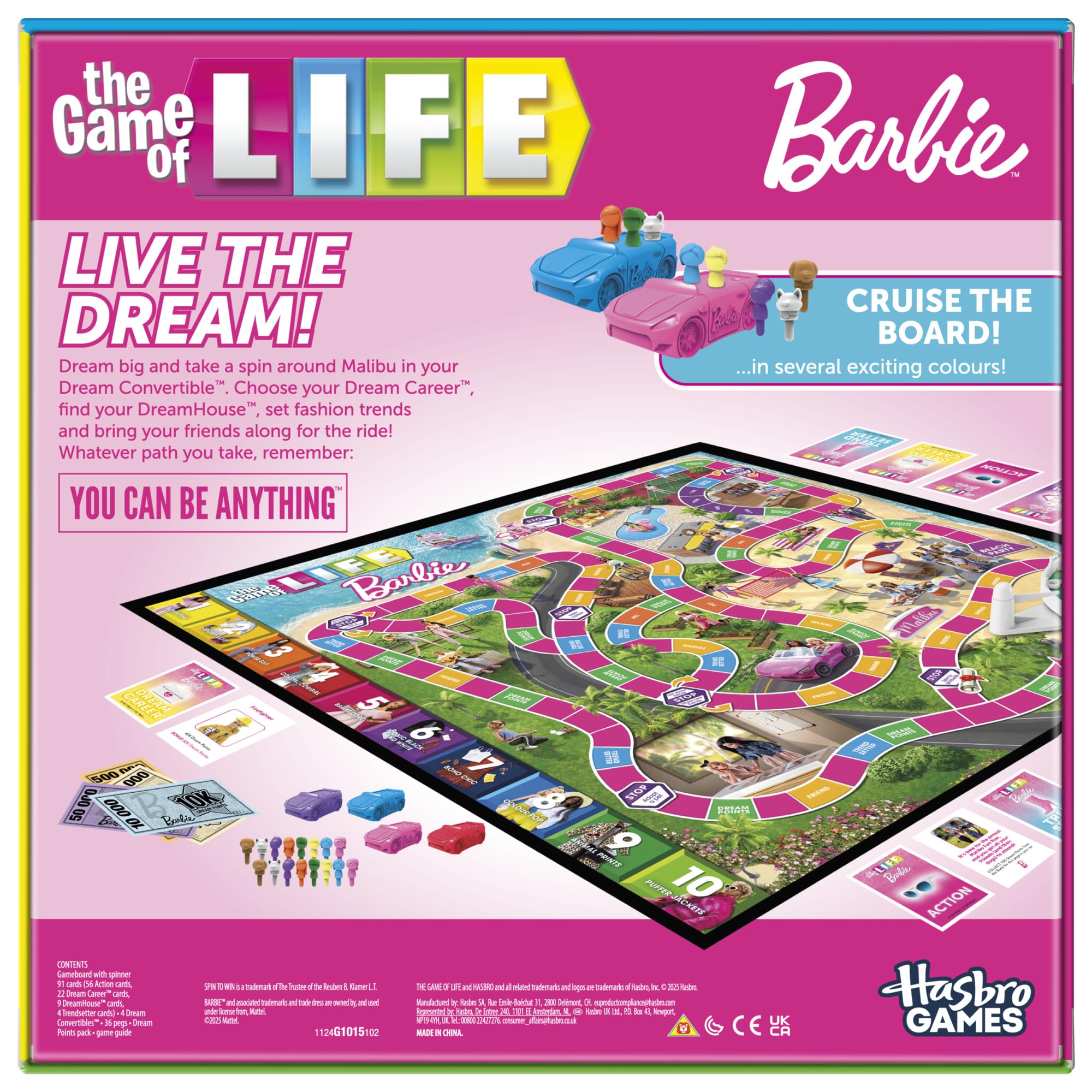 Hasbro Gaming The Game of Life: Barbie Edition Board Game - Ages 8+ | 2-4 Players | English 3