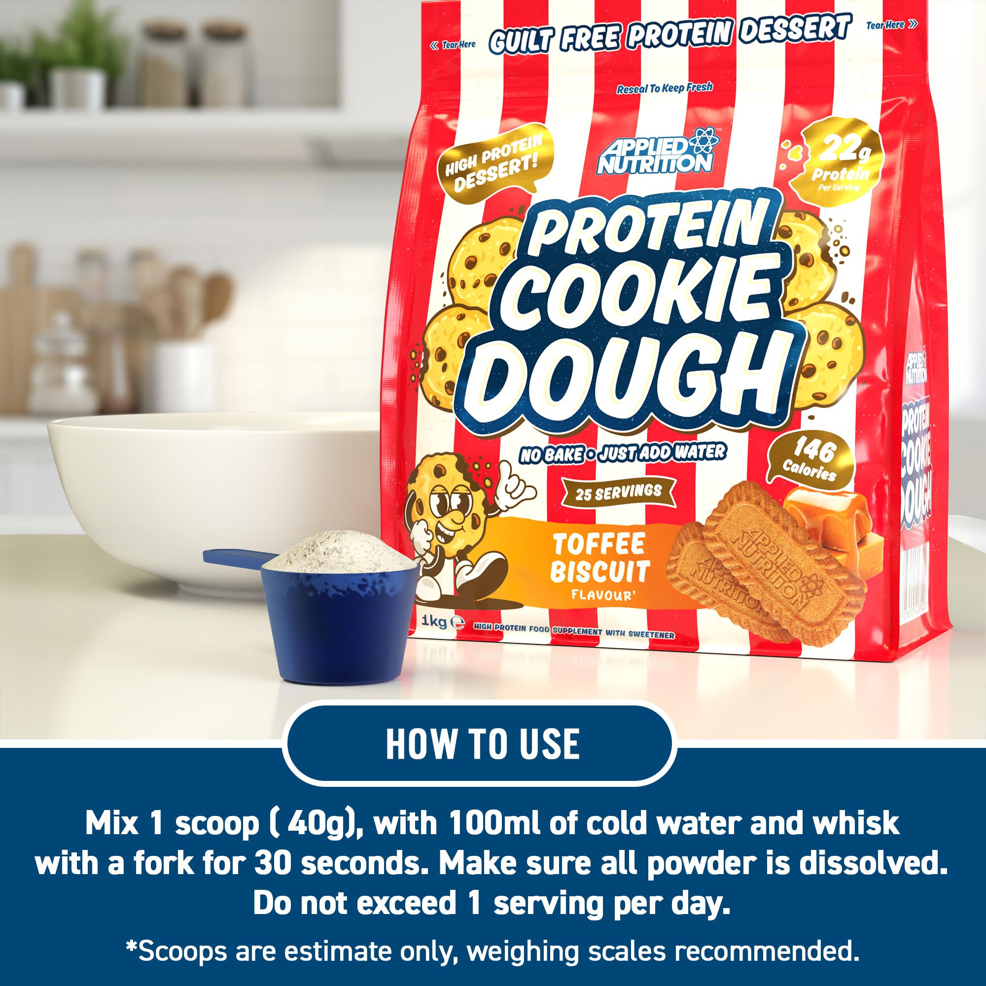 Applied Nutrition Protein Cookie Dough - High Protein Snack, Over 22g Protein | 1kg 7