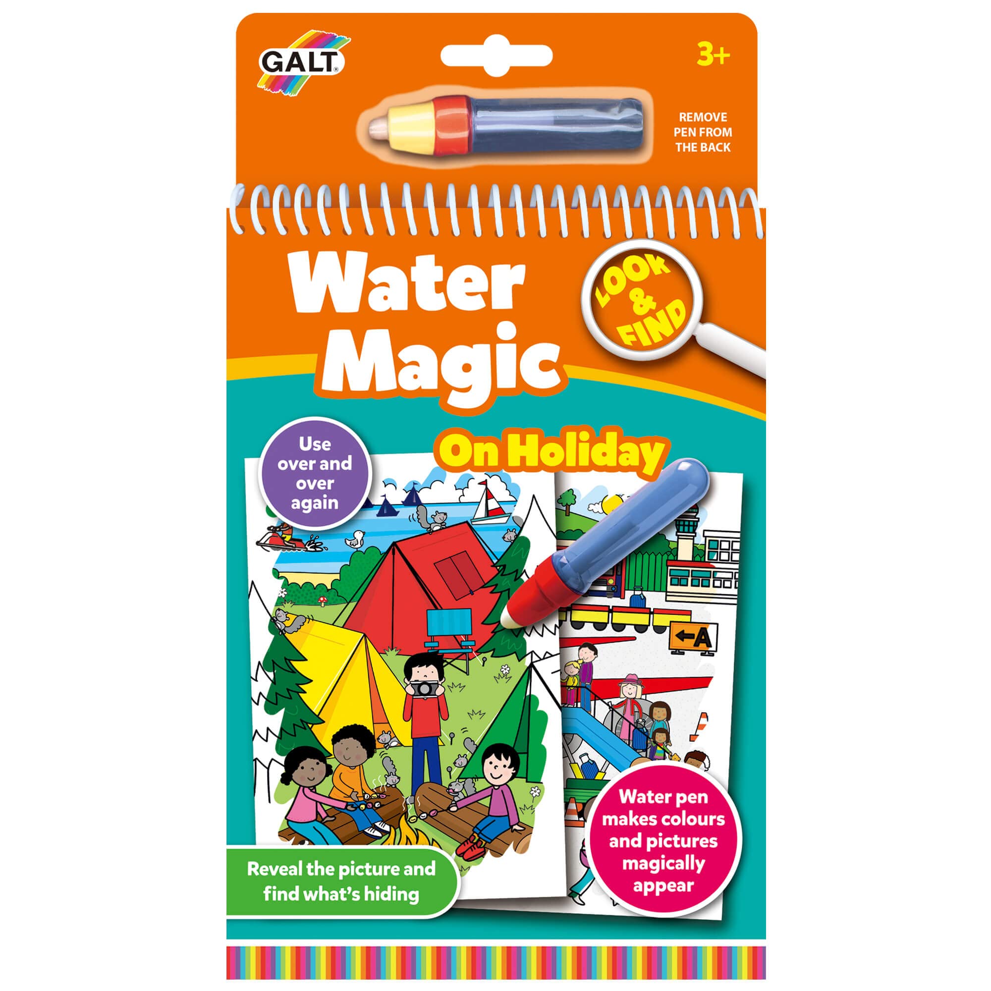 Galt Water Magic Look and Find On Holiday Colouring Book | Mess-Free Reusable | Ages 3+