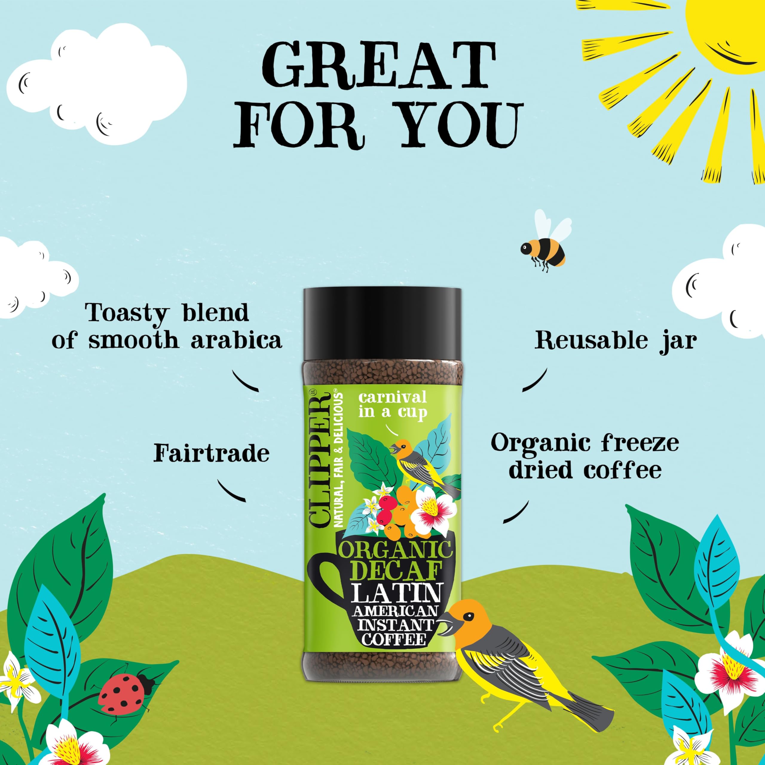 Clipper Bio-Instantkaffee aus Lateinamerika | 6 Gläser à 100 g | Fairtrade &amp; gentechnikfrei 6