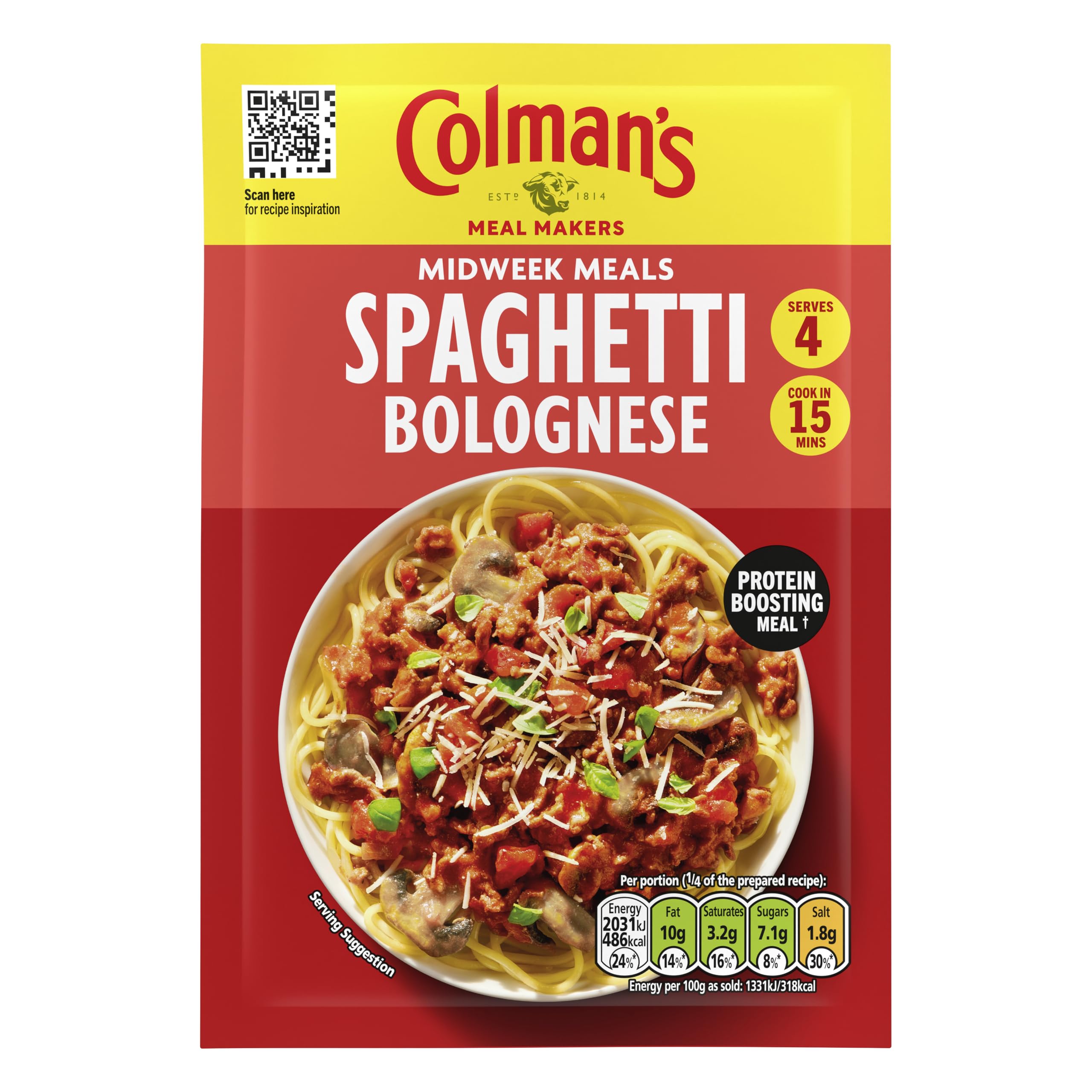 Colman's Midweek Meals Spaghetti Bolognese Meal Maker Sauce Mix | 16 Servings | 40g