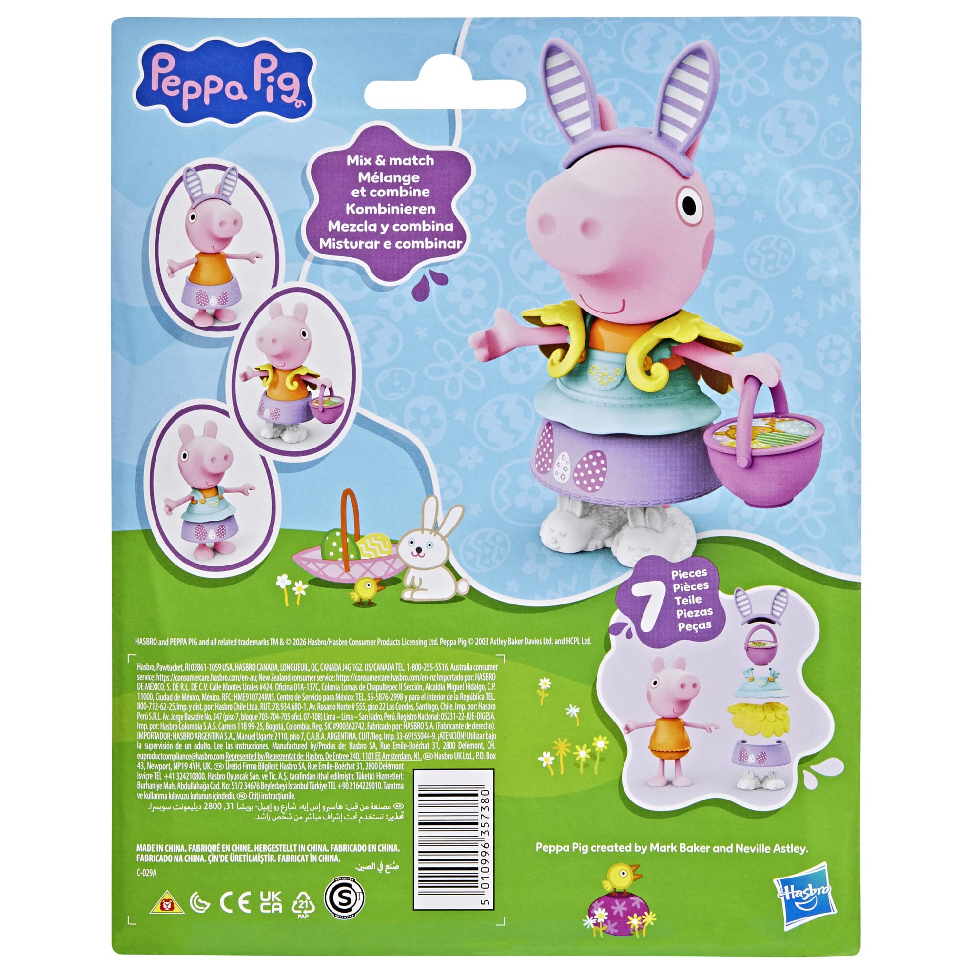 Peppa Pig Springtime Dress-Up Figure with 6 Easy-On Fashion Accessories | 15 cm Doll 9