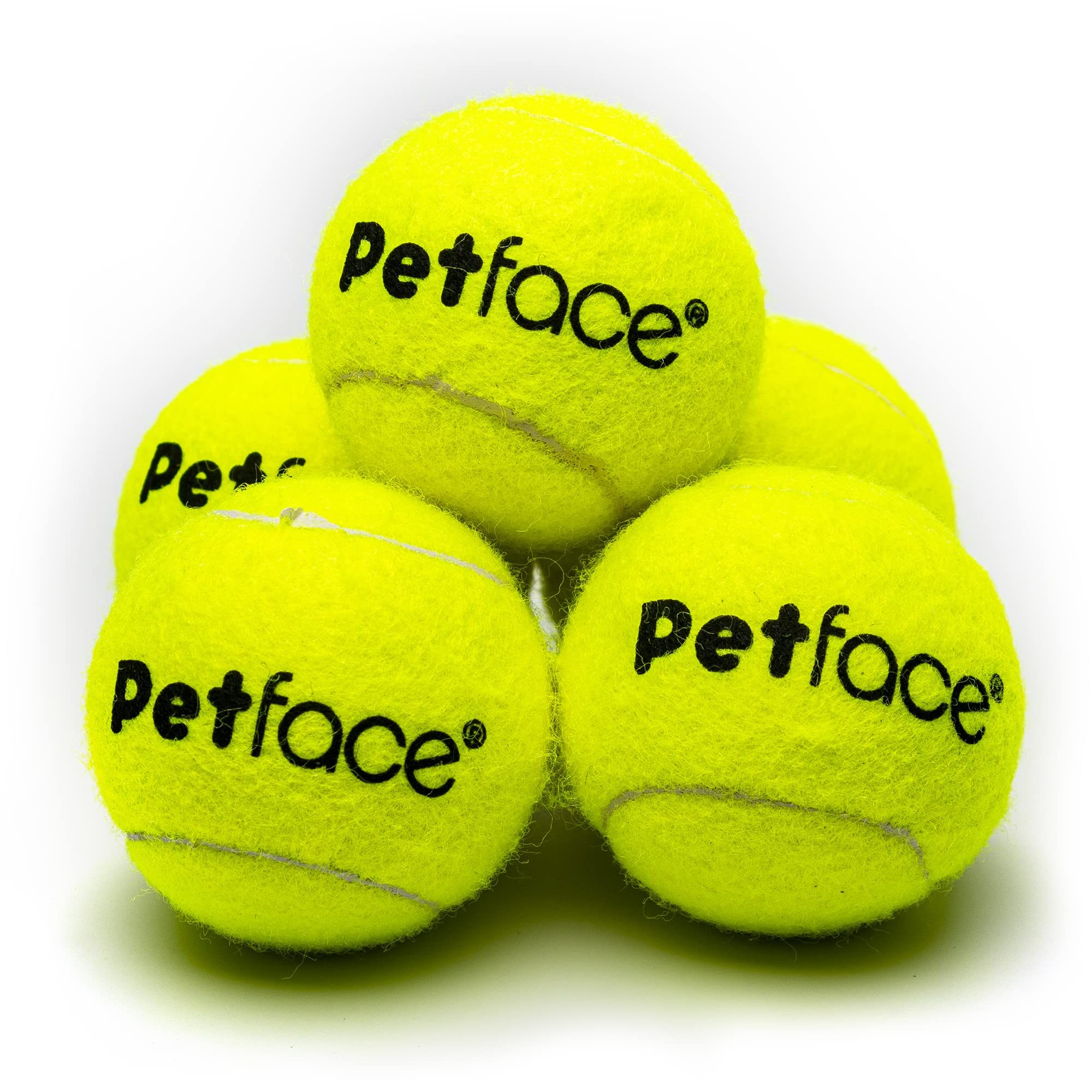 Petface Mini Super Tennis Balls for Dogs - 4.8 cm, Pack of 5 | Durable Rubber Fetch Toy