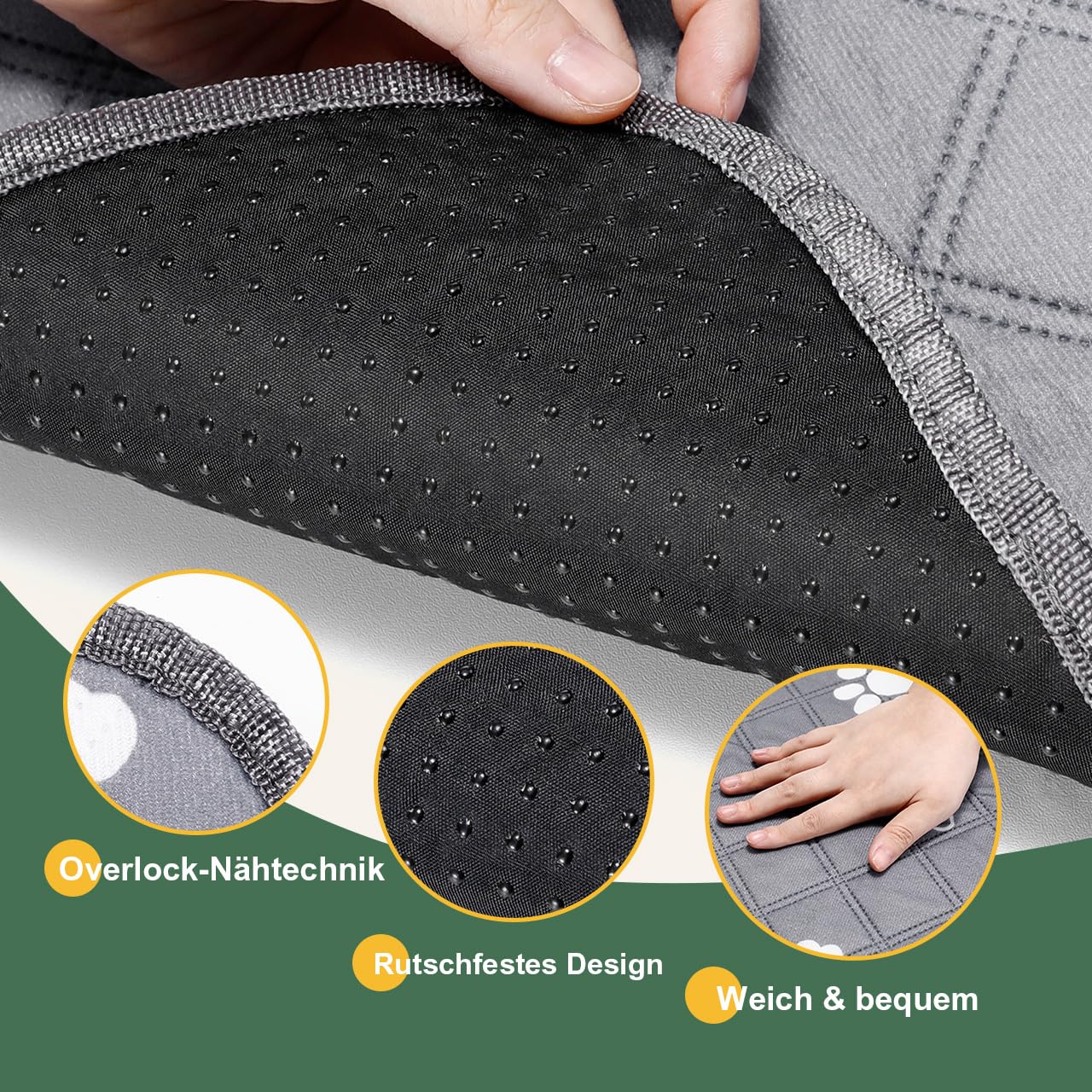 Gimars Reusable Dog Training Pads - 2 Pack Washable, 120x90cm, 4-Layer Absorbent | Grey 3